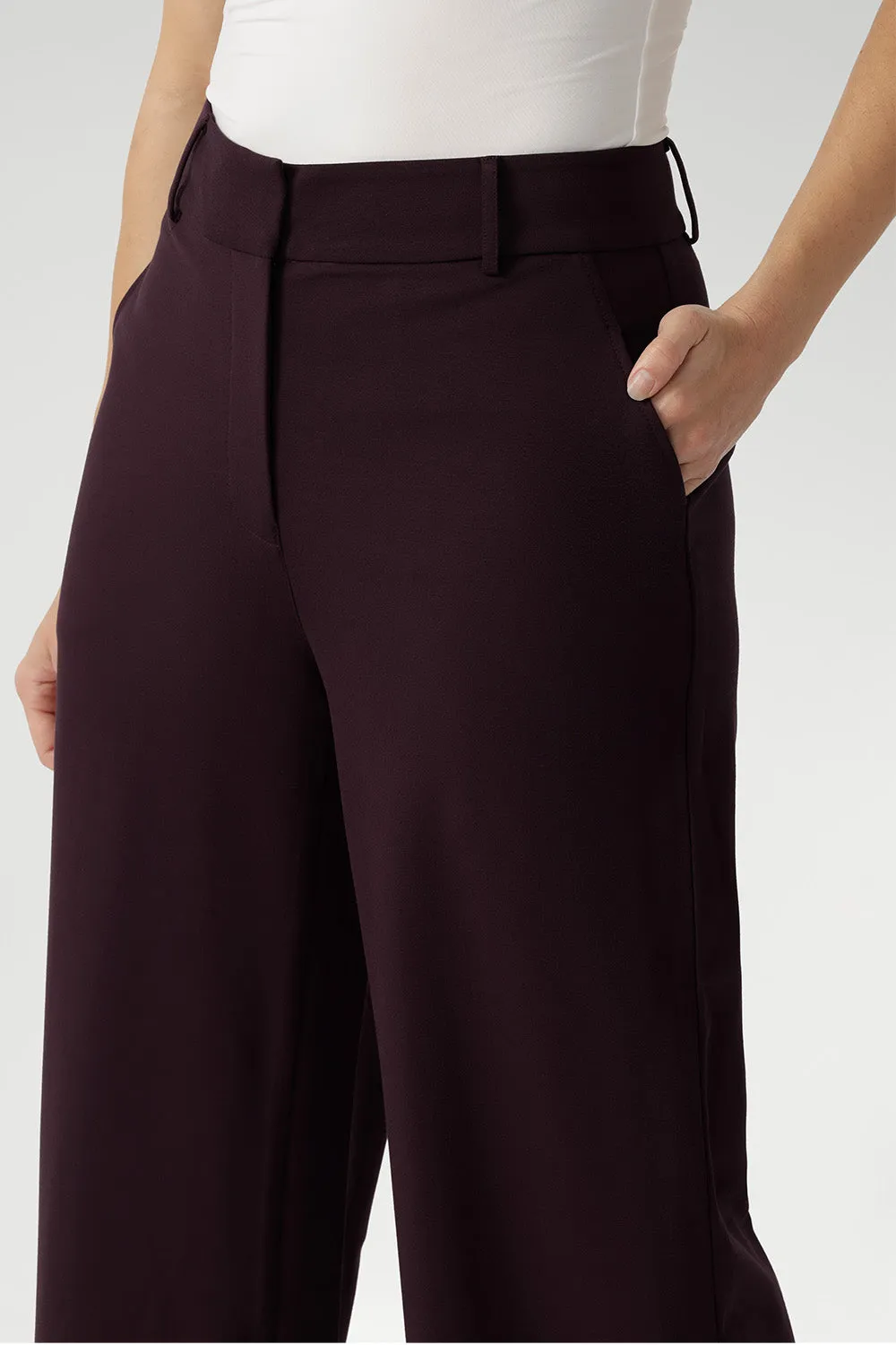 Wide Leg Pant in Wine sold by Leina & Fleur product image thumbnail 4
