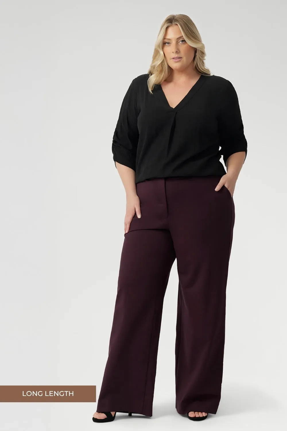 Wide Leg Pant in Wine sold by Leina & Fleur product image thumbnail 3