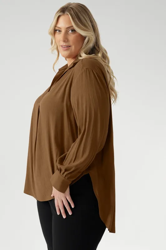 Ellis Shirt in Nuthatch sold by Leina & Fleur