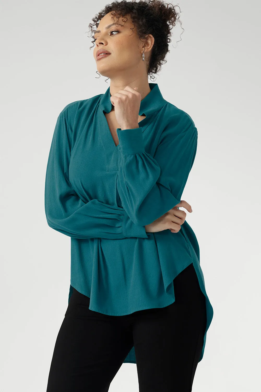 Ellis Shirt in Jewel sold by Leina & Fleur