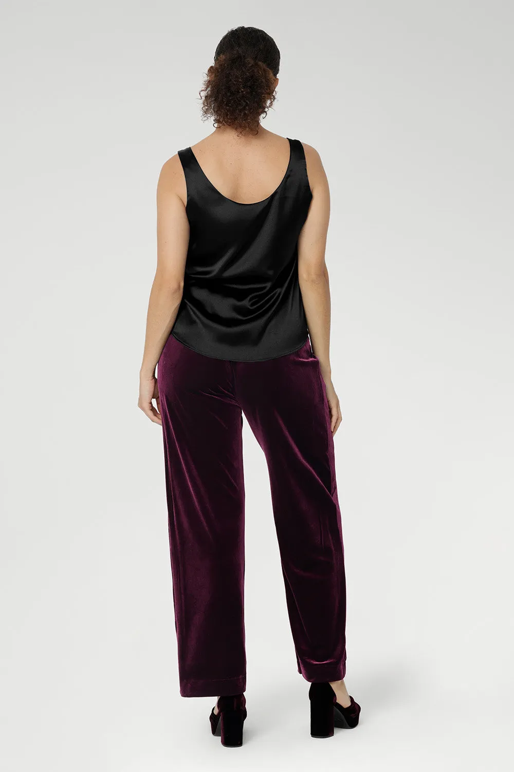 Soren Pant in Wine Velour sold by Leina & Fleur product image thumbnail 4
