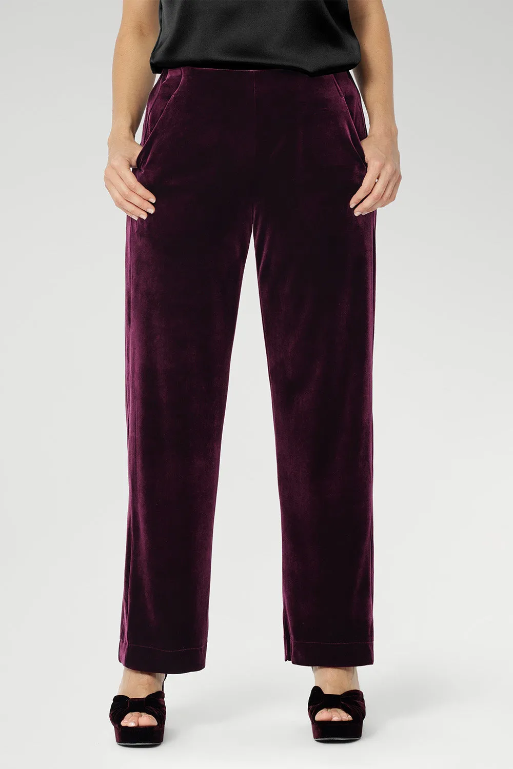 Soren Pant in Wine Velour sold by Leina & Fleur product image thumbnail 2