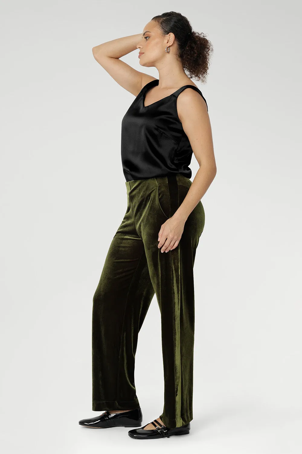 Soren Pant in Bracken Velour sold by Leina & Fleur