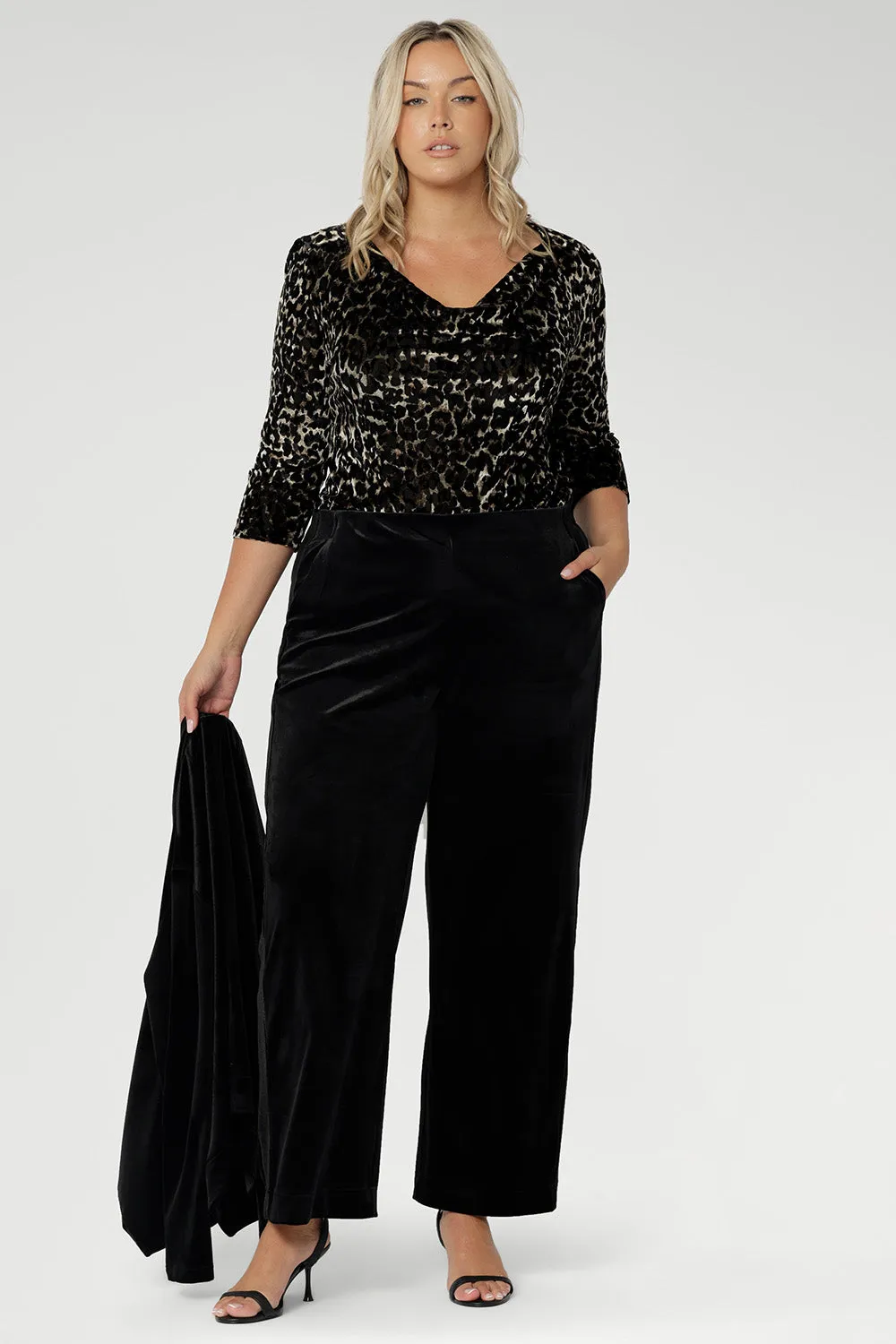 Soren Pant in Black Velour sold by Leina & Fleur product image thumbnail 3