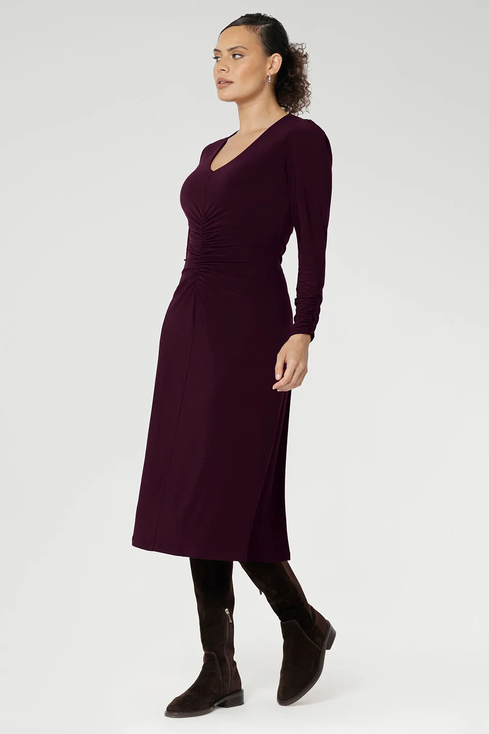 Nadine Dress in Claret sold by Leina & Fleur product image thumbnail 2