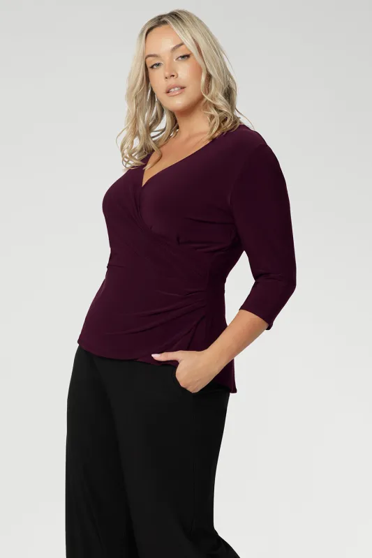 Kyle Top in Claret sold by Leina & Fleur