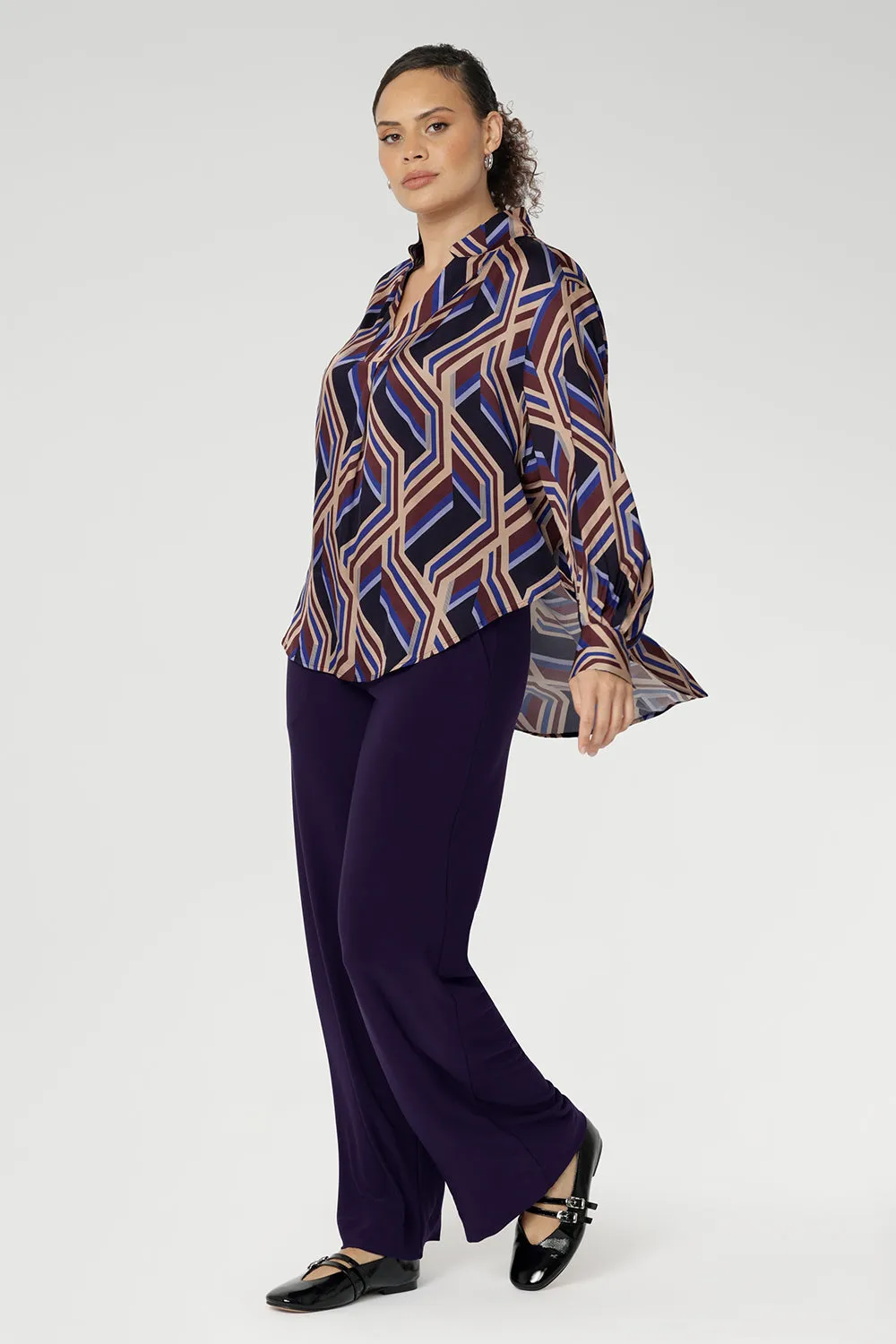 Ellis Shirt in Purple Maze sold by Leina & Fleur product image thumbnail 3