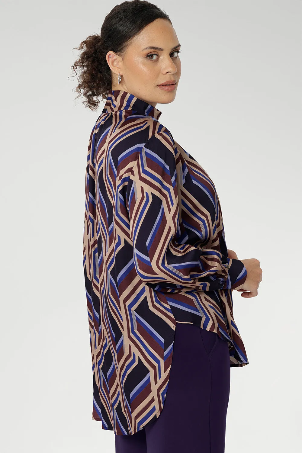 Ellis Shirt in Purple Maze sold by Leina & Fleur product image thumbnail 2