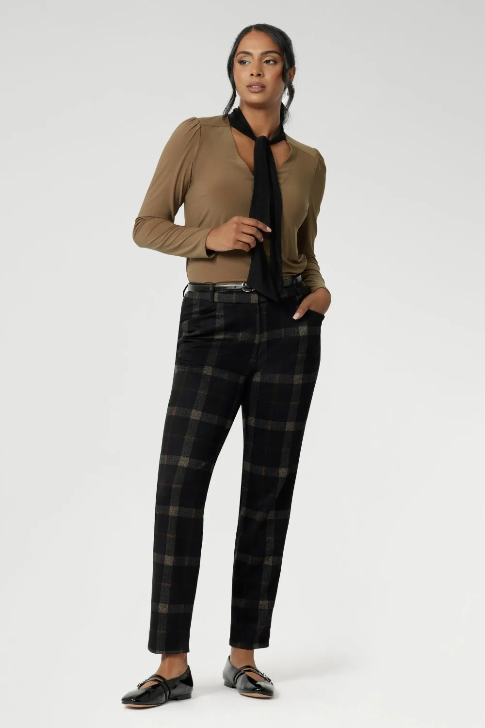 Lulu Tailored Pant in Cocoa Plaid sold by Leina & Fleur product image thumbnail 4