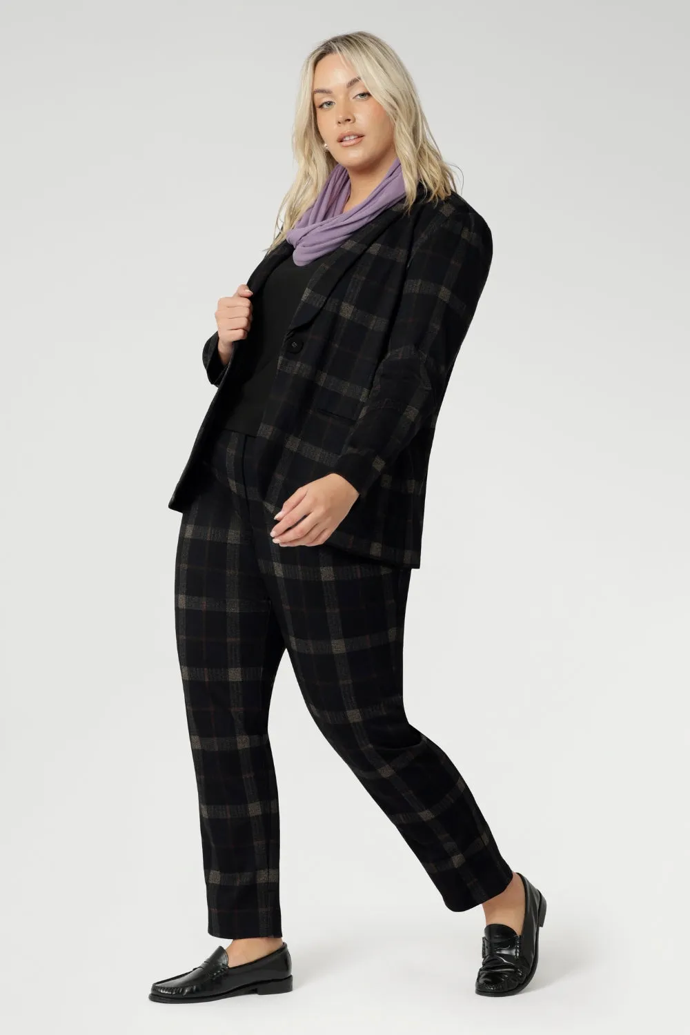 Lulu Tailored Pant in Cocoa Plaid sold by Leina & Fleur product image thumbnail 5