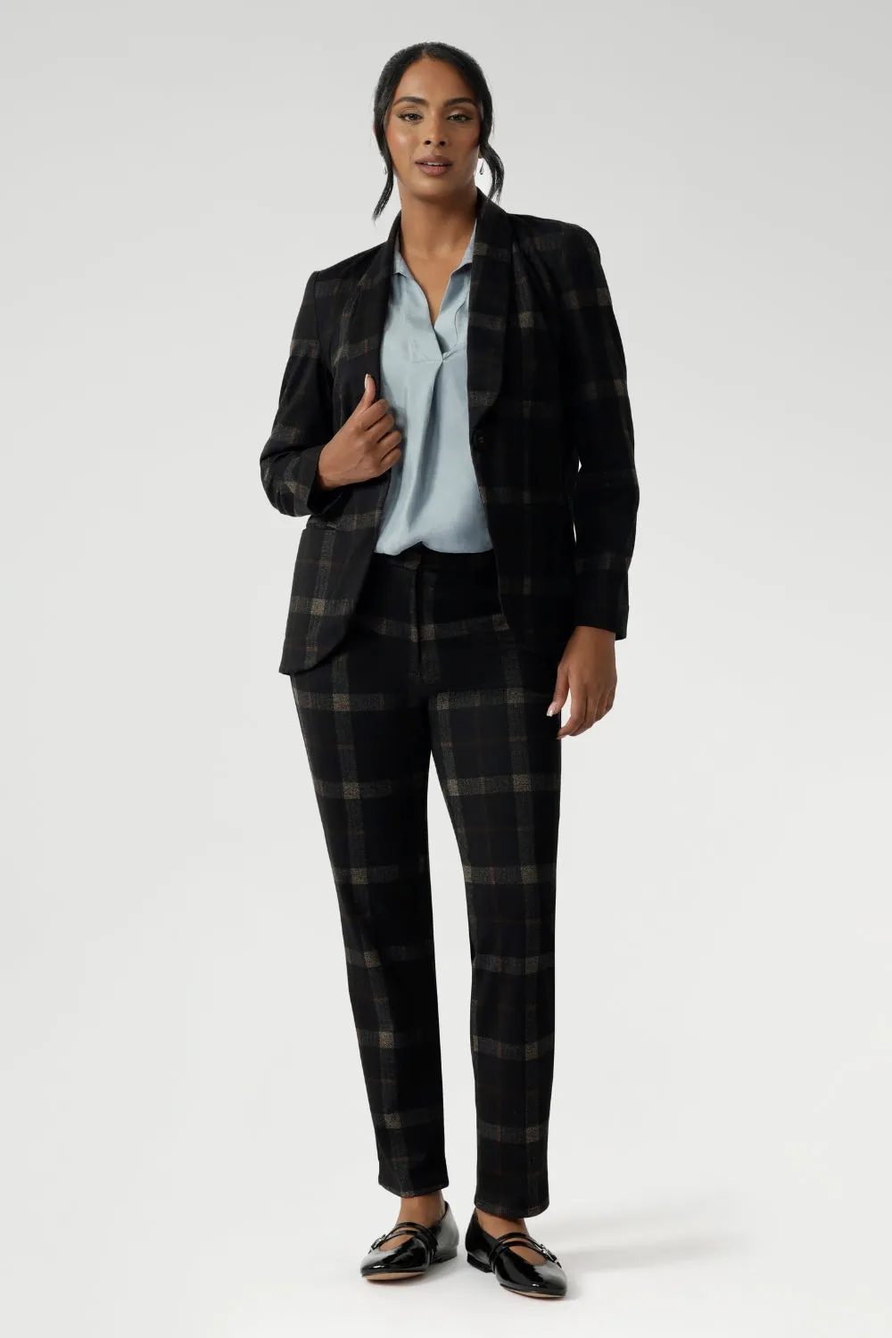 Lulu Tailored Pant in Cocoa Plaid sold by Leina & Fleur product image thumbnail 3