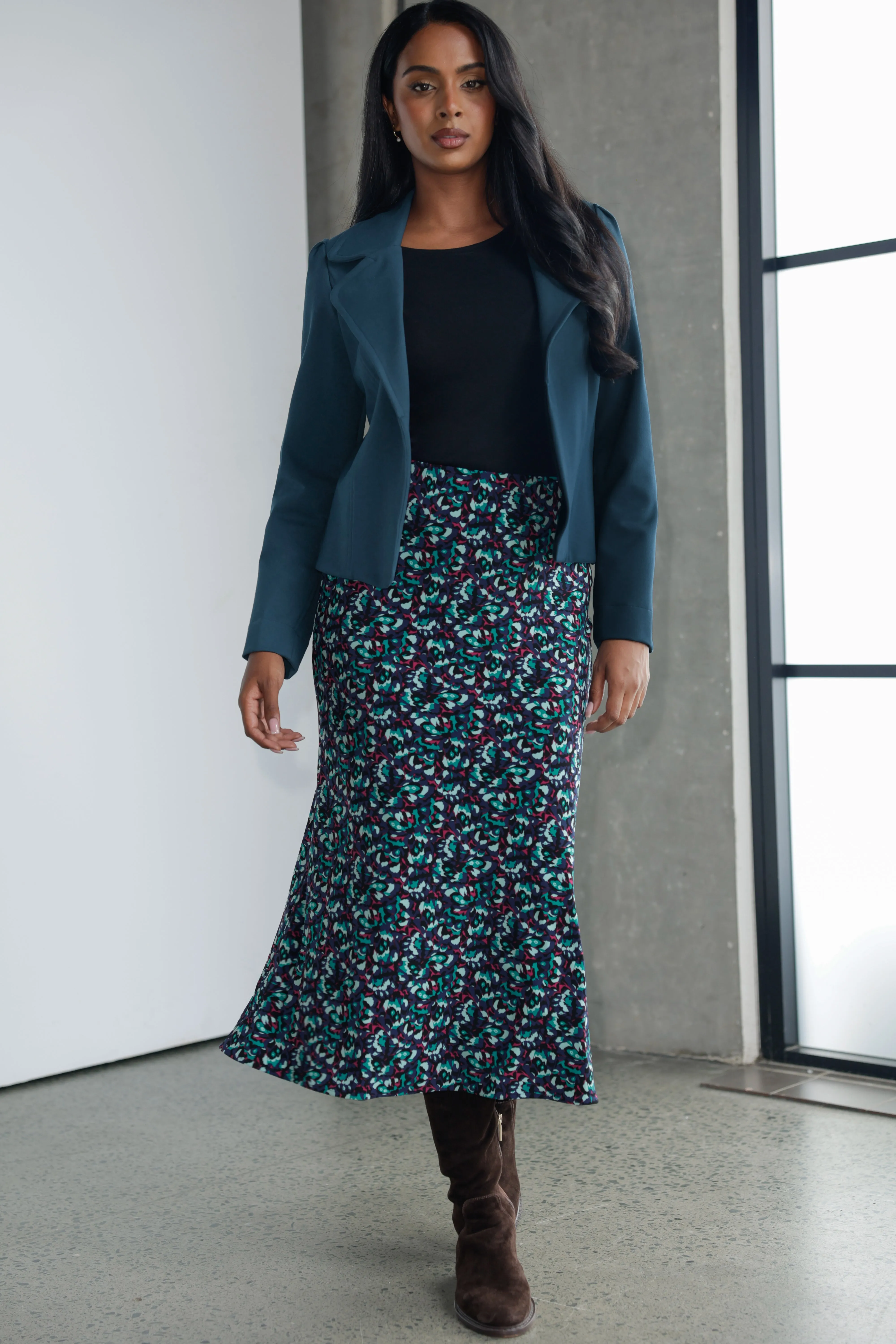 Asher Skirt in Peacock sold by Leina & Fleur