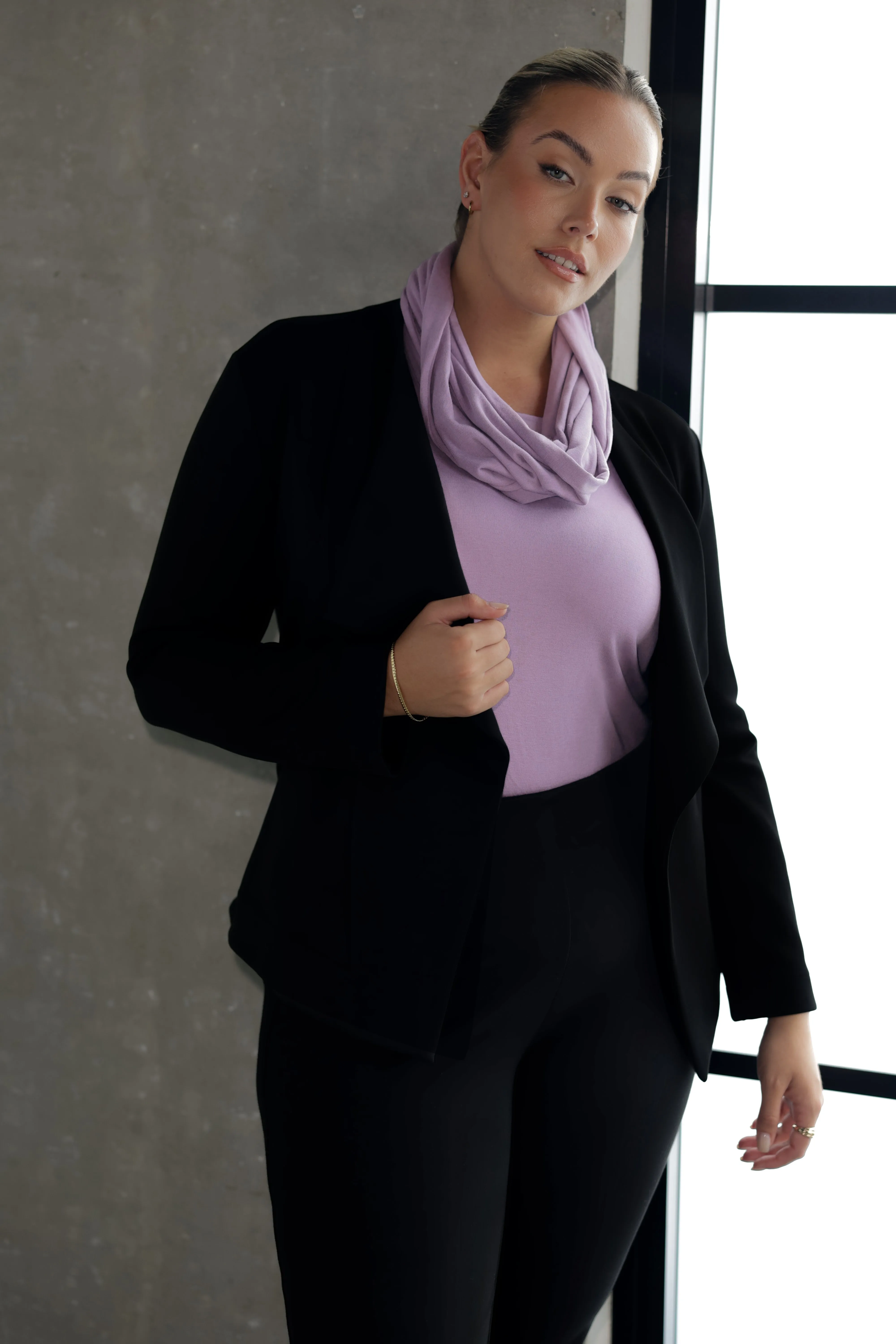 Infinity Knit Scarf in Lilac sold by Leina & Fleur product image thumbnail 5