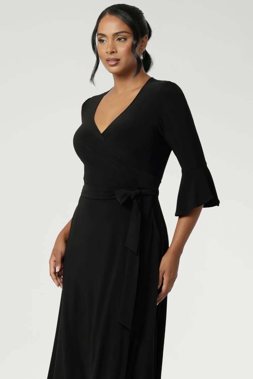 Portia Wrap Dress in Black sold by Leina & Fleur product image thumbnail 5