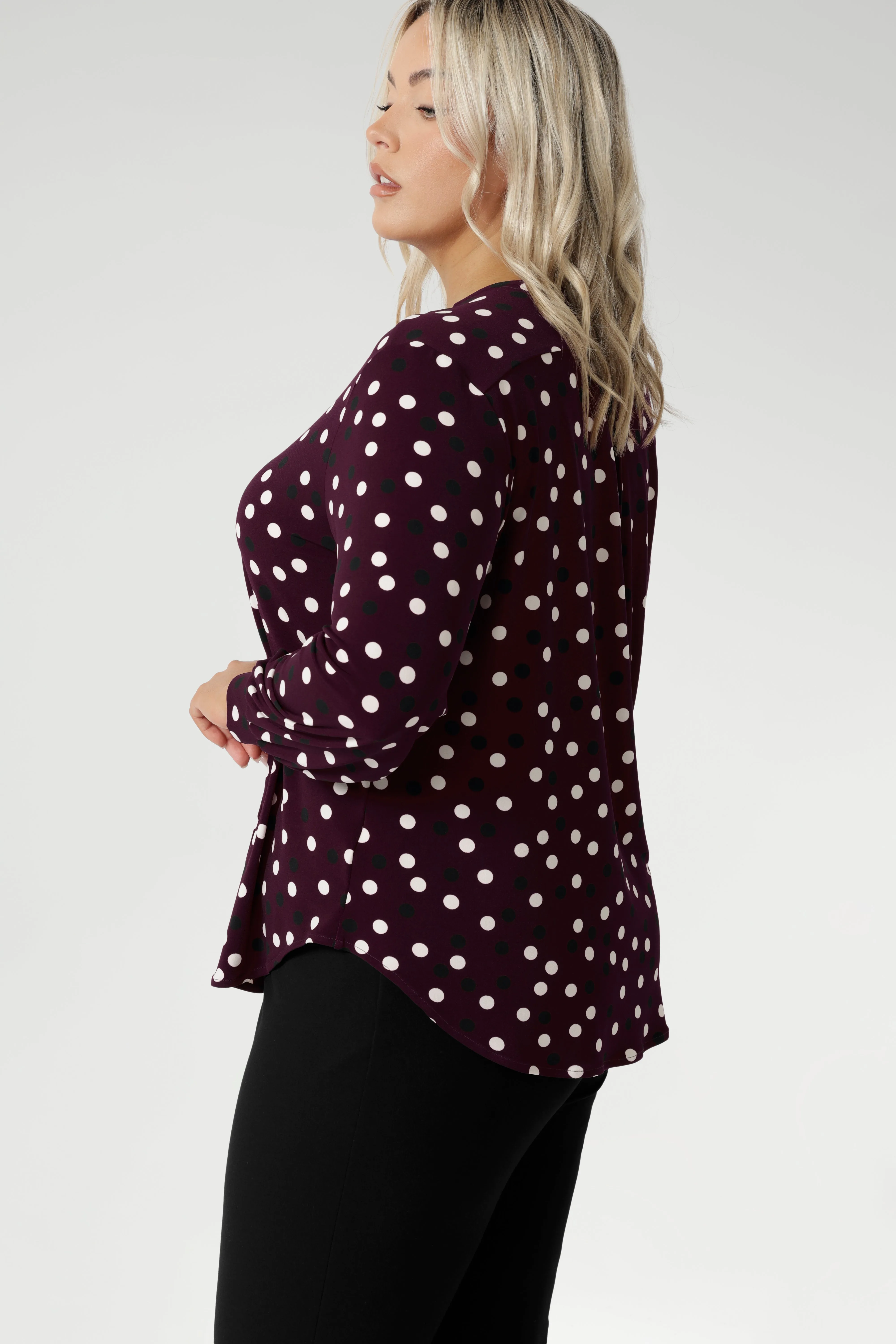 Paeton Top in Burgundy Spot sold by Leina & Fleur product image thumbnail 2