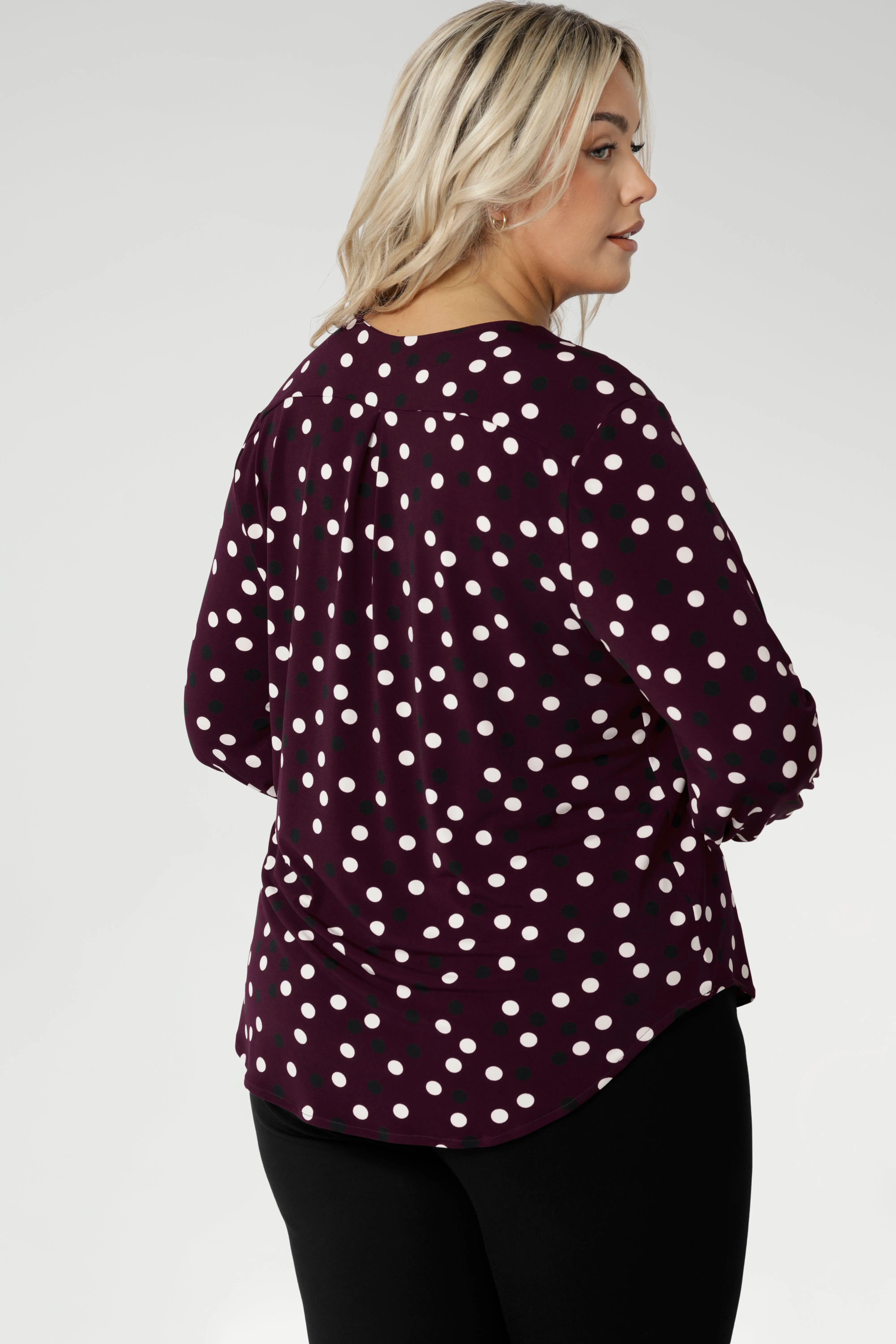 Paeton Top in Burgundy Spot sold by Leina & Fleur product image thumbnail 3
