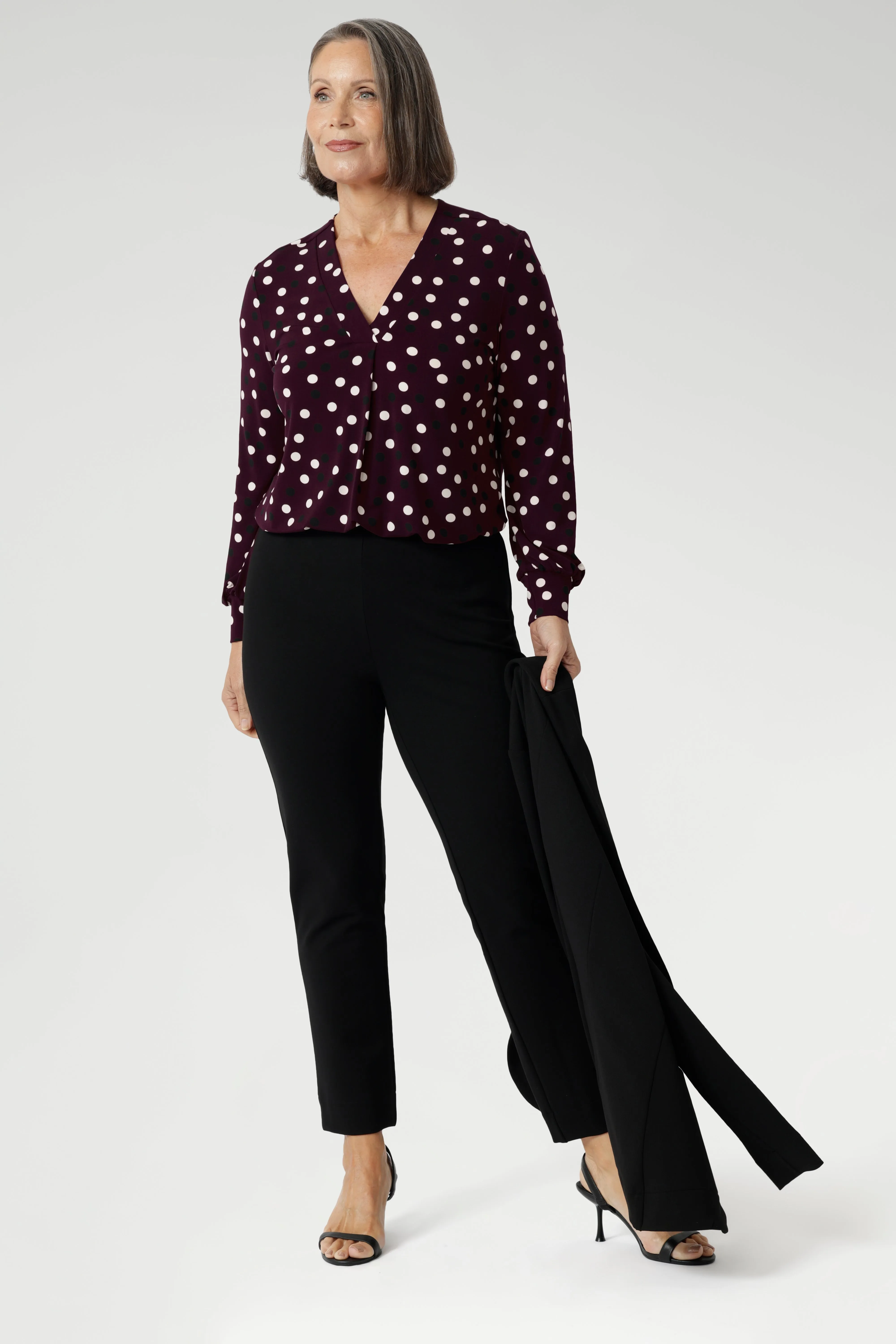 Paeton Top in Burgundy Spot sold by Leina & Fleur product image thumbnail 4