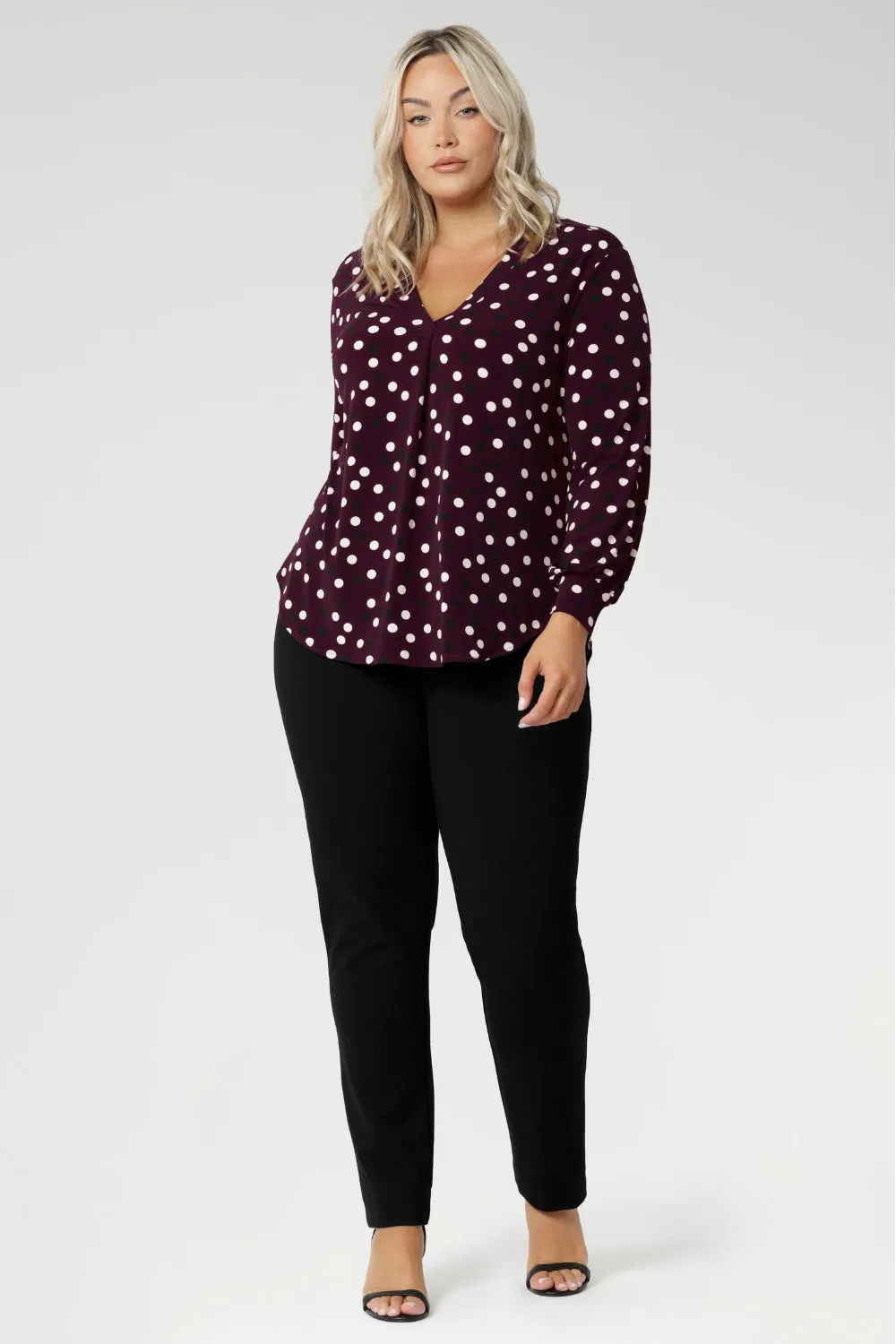 Paeton Top in Burgundy Spot sold by Leina & Fleur product image thumbnail 5