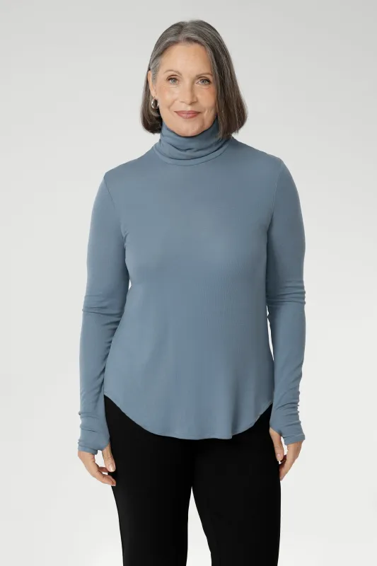 Kean Knit Top in Sky sold by Leina & Fleur