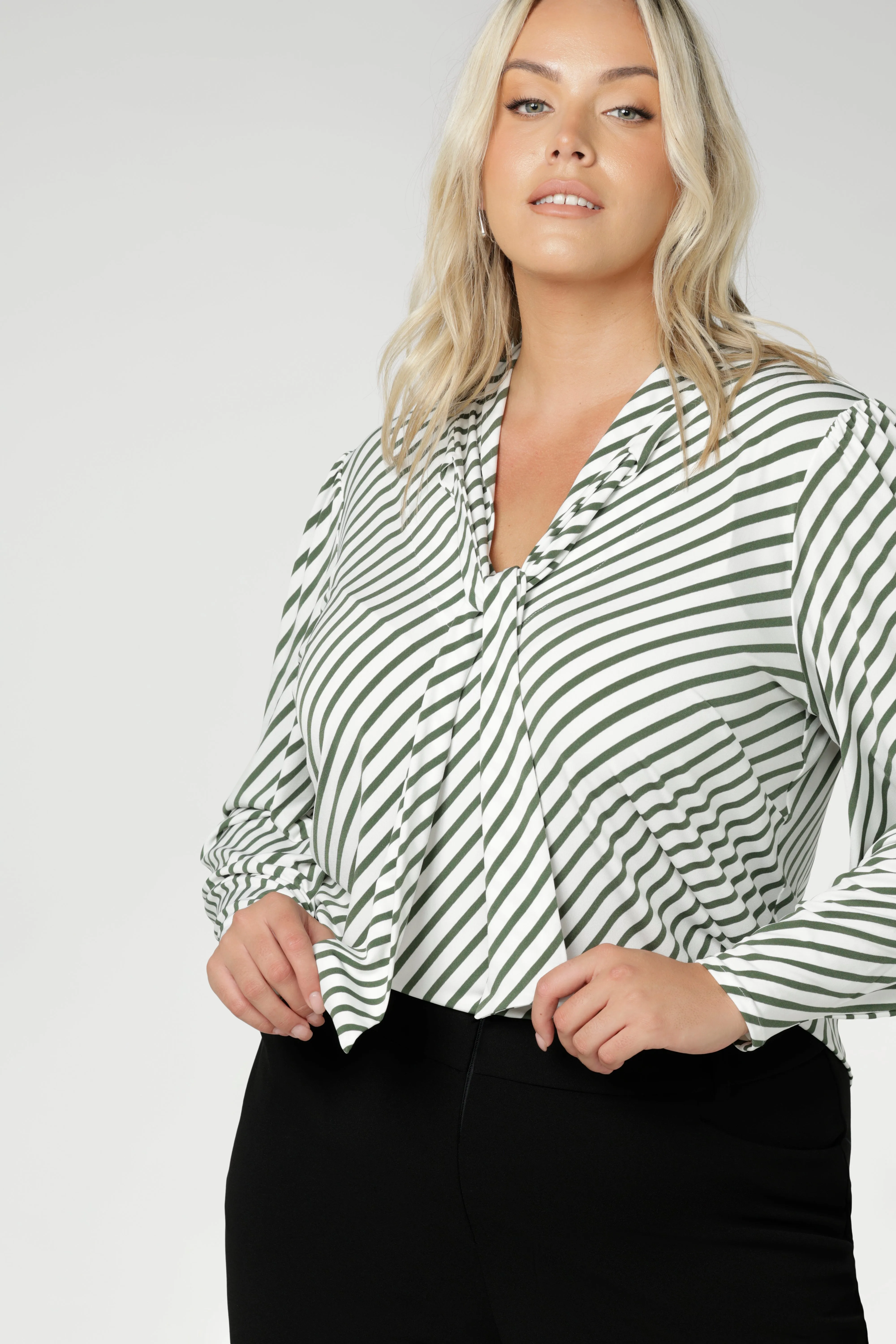 Celine Top in Olive Stripe sold by Leina & Fleur product image thumbnail 5
