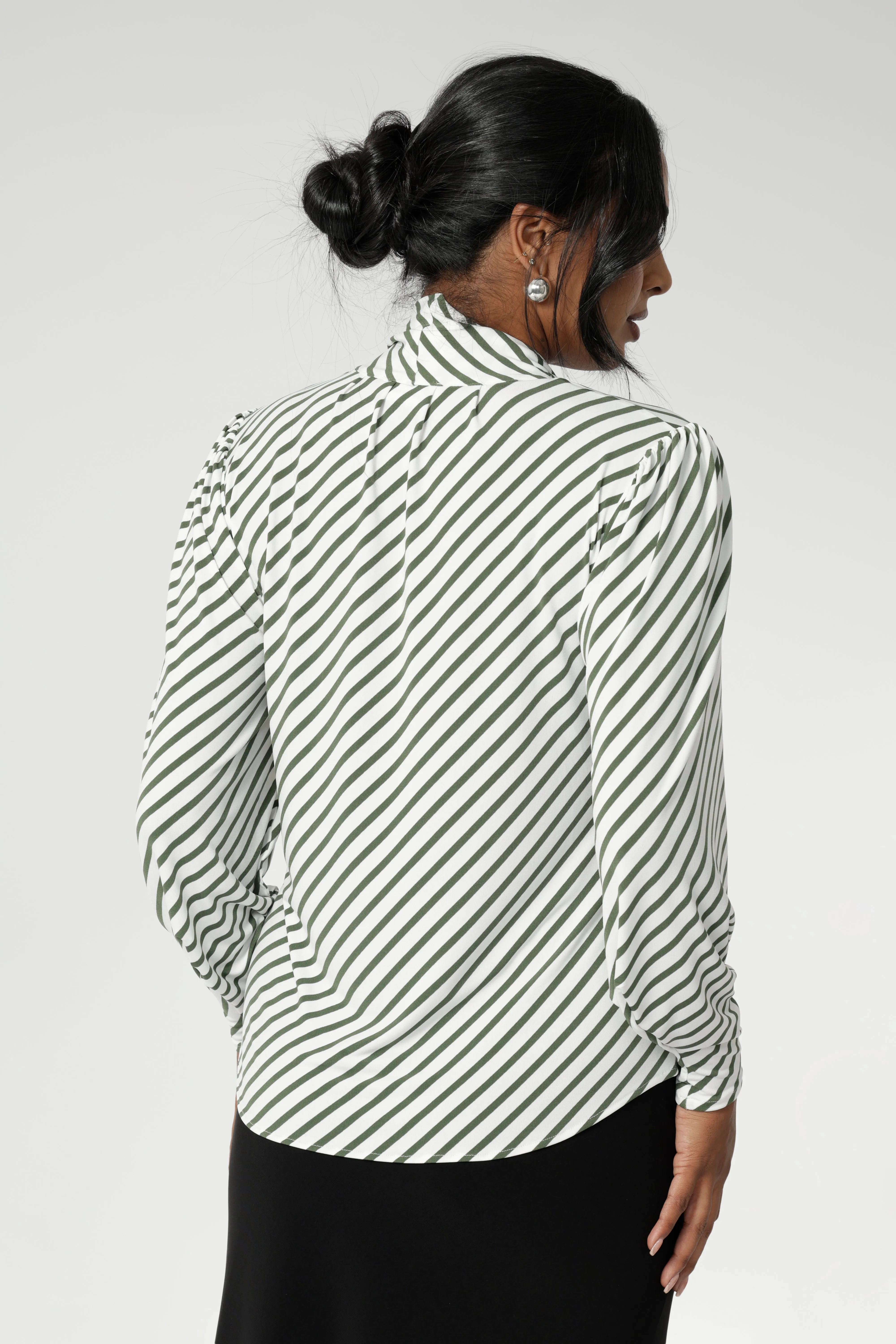 Celine Top in Olive Stripe sold by Leina & Fleur product image thumbnail 2