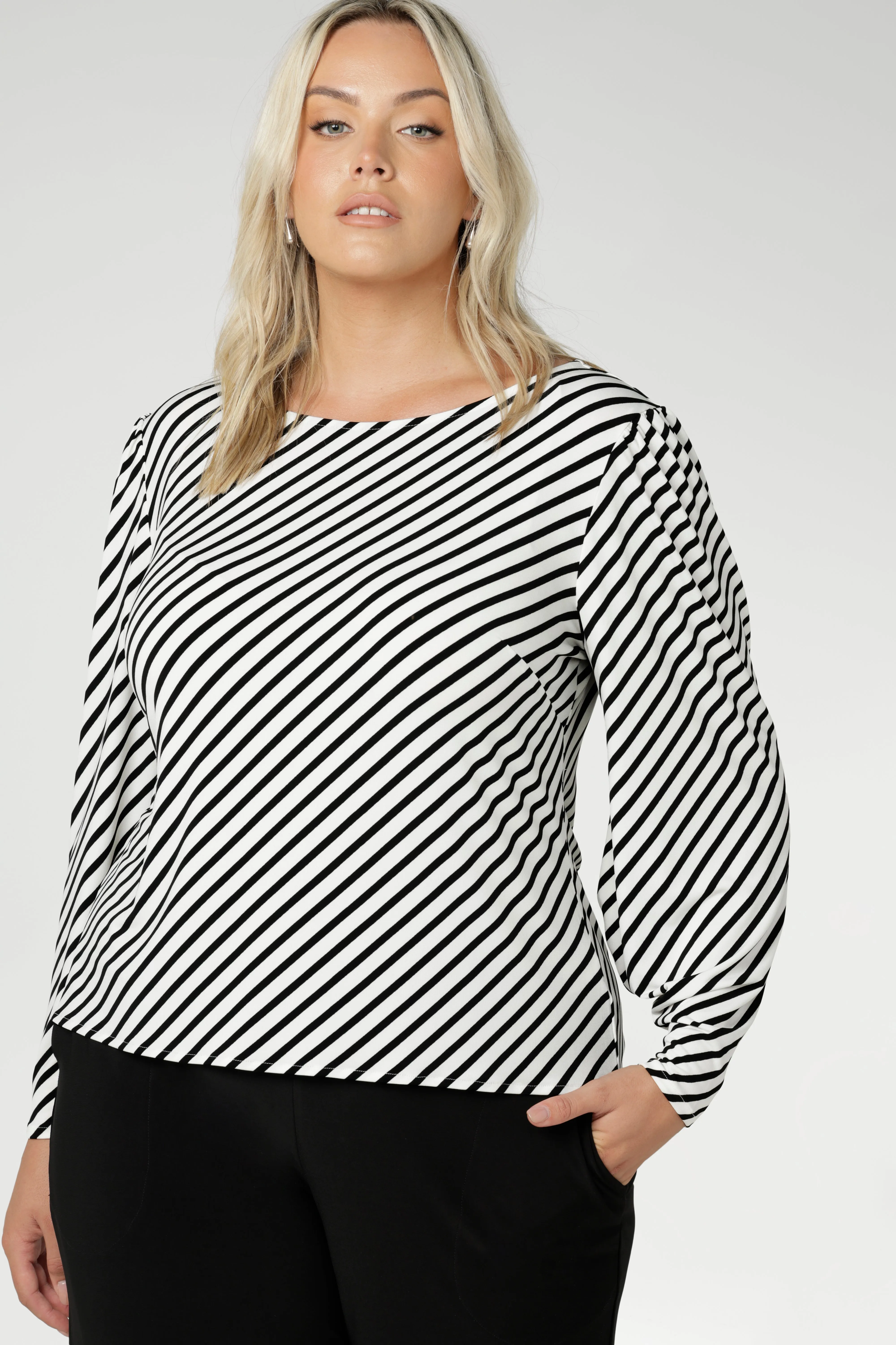 Zara Top in Black Stripe sold by Leina & Fleur product image thumbnail 4