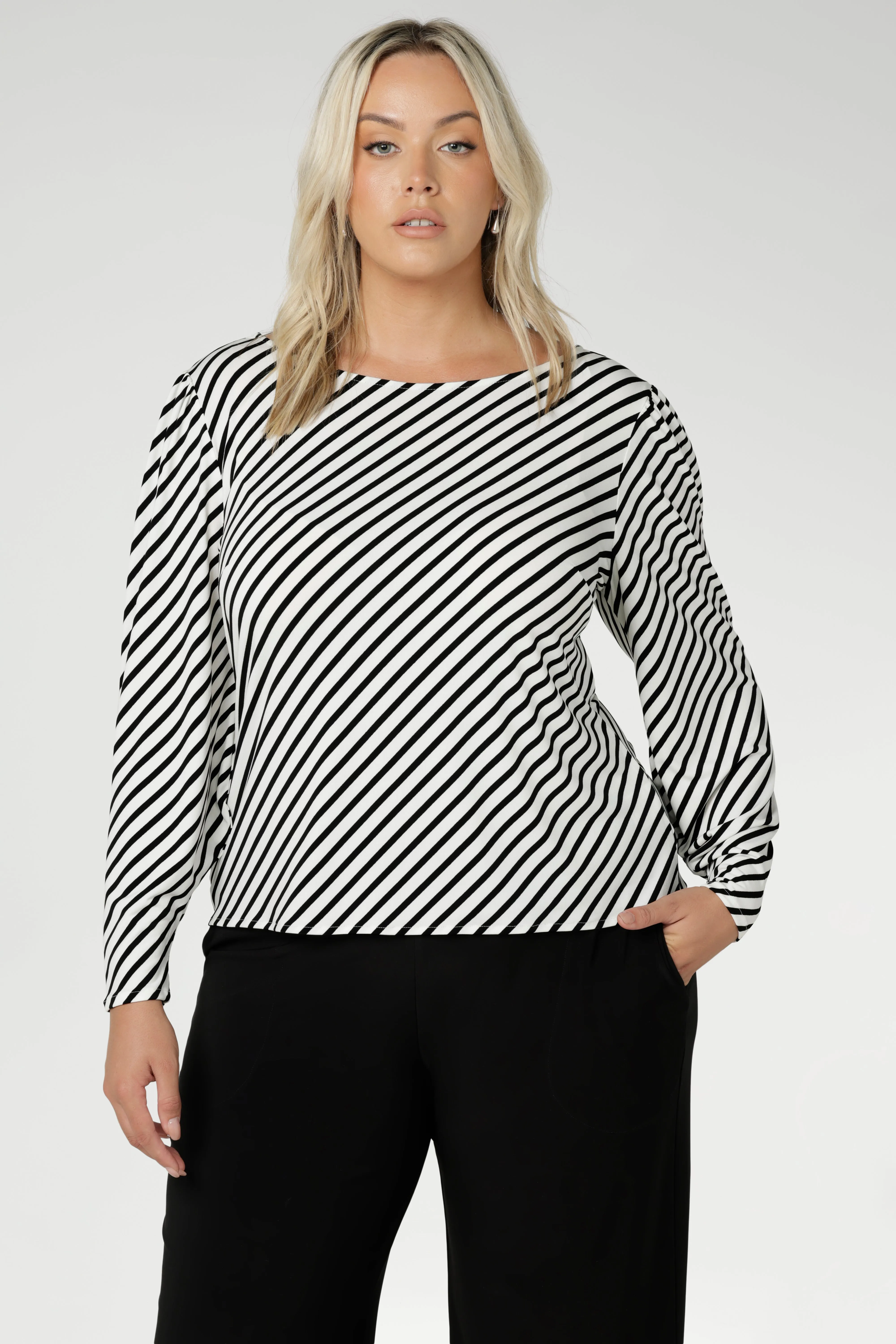 Zara Top in Black Stripe sold by Leina & Fleur product image thumbnail 5
