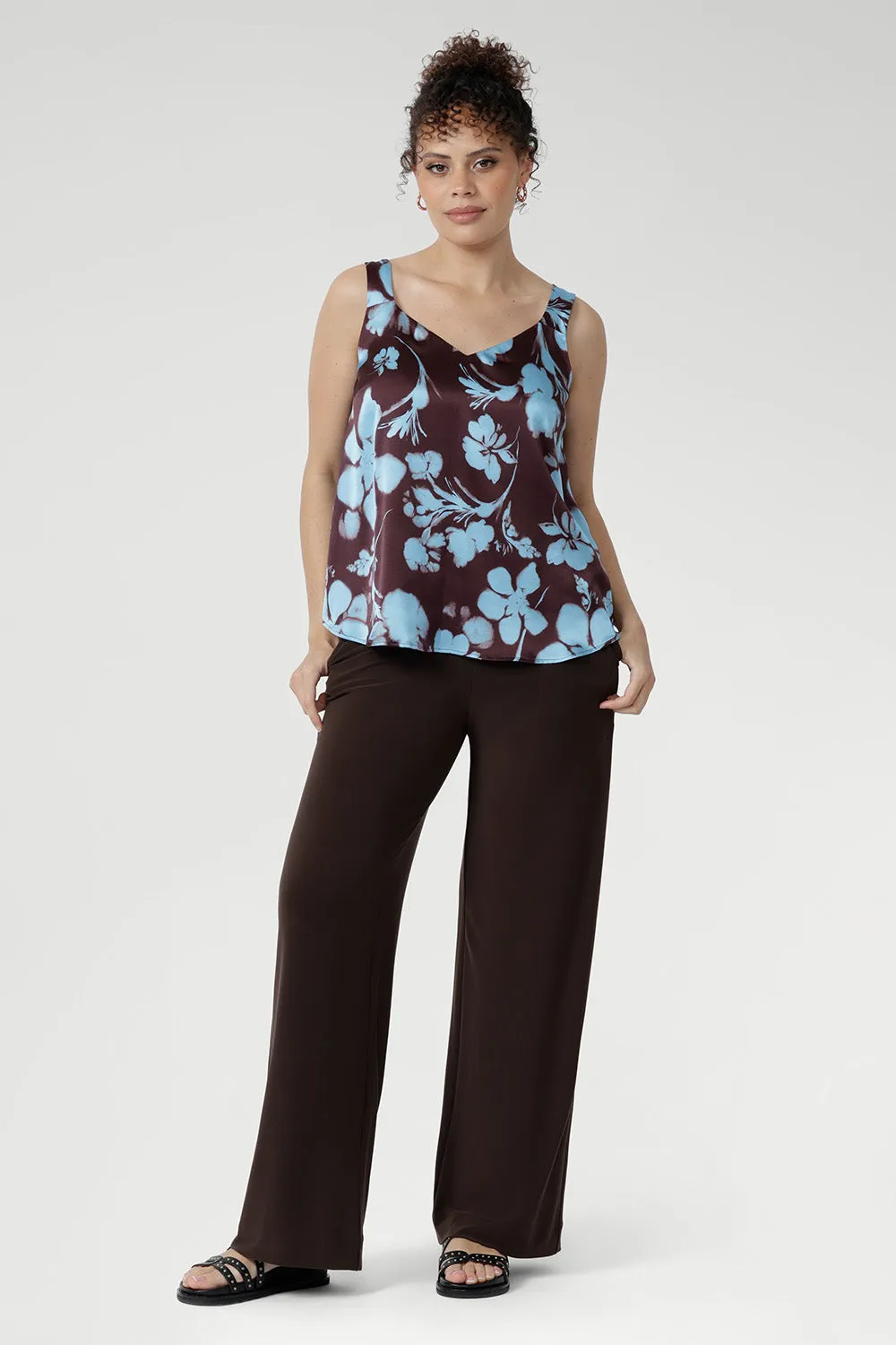 Monroe Pant in Cocoa sold by Leina & Fleur