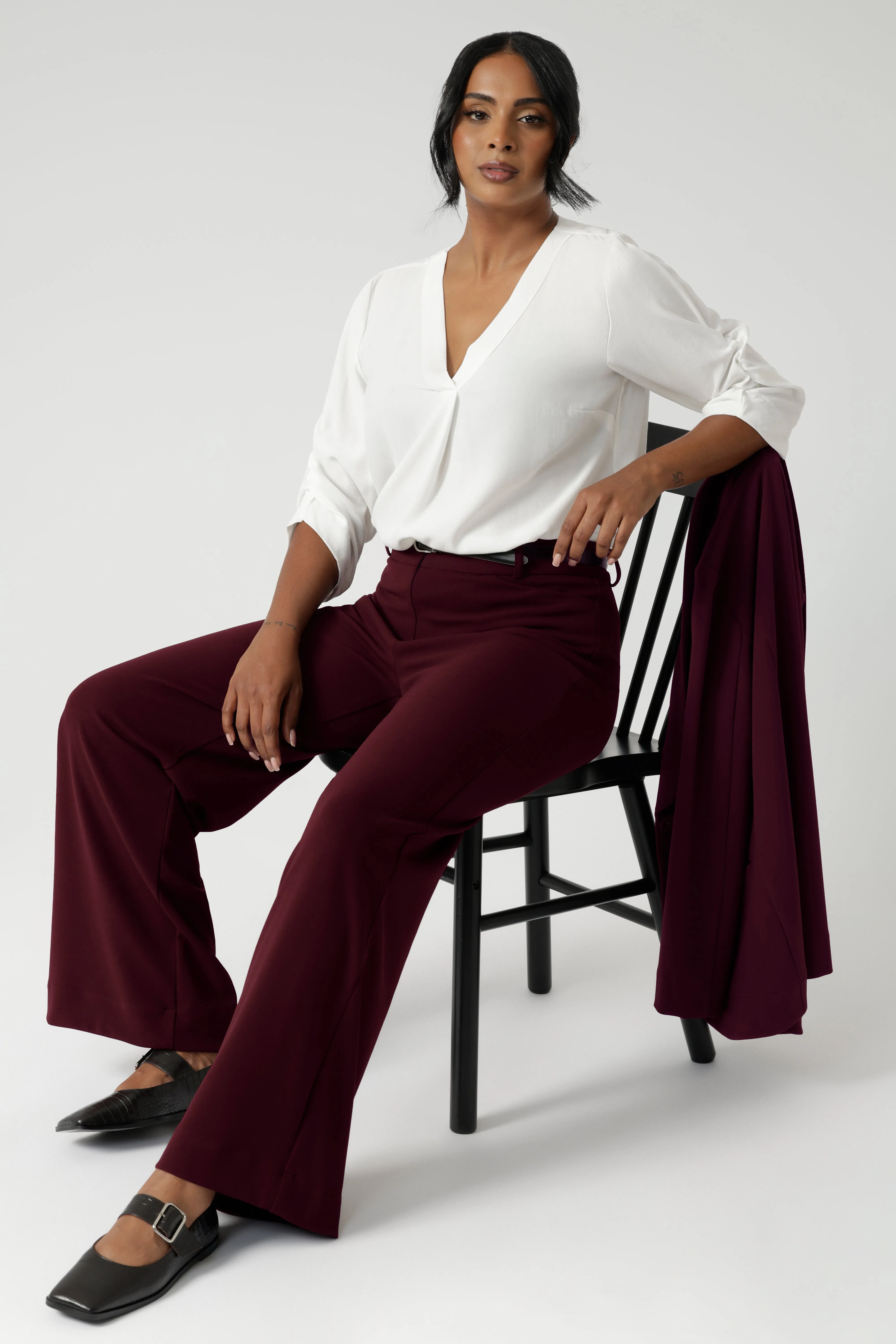 Drew Pant in Wine sold by Leina & Fleur