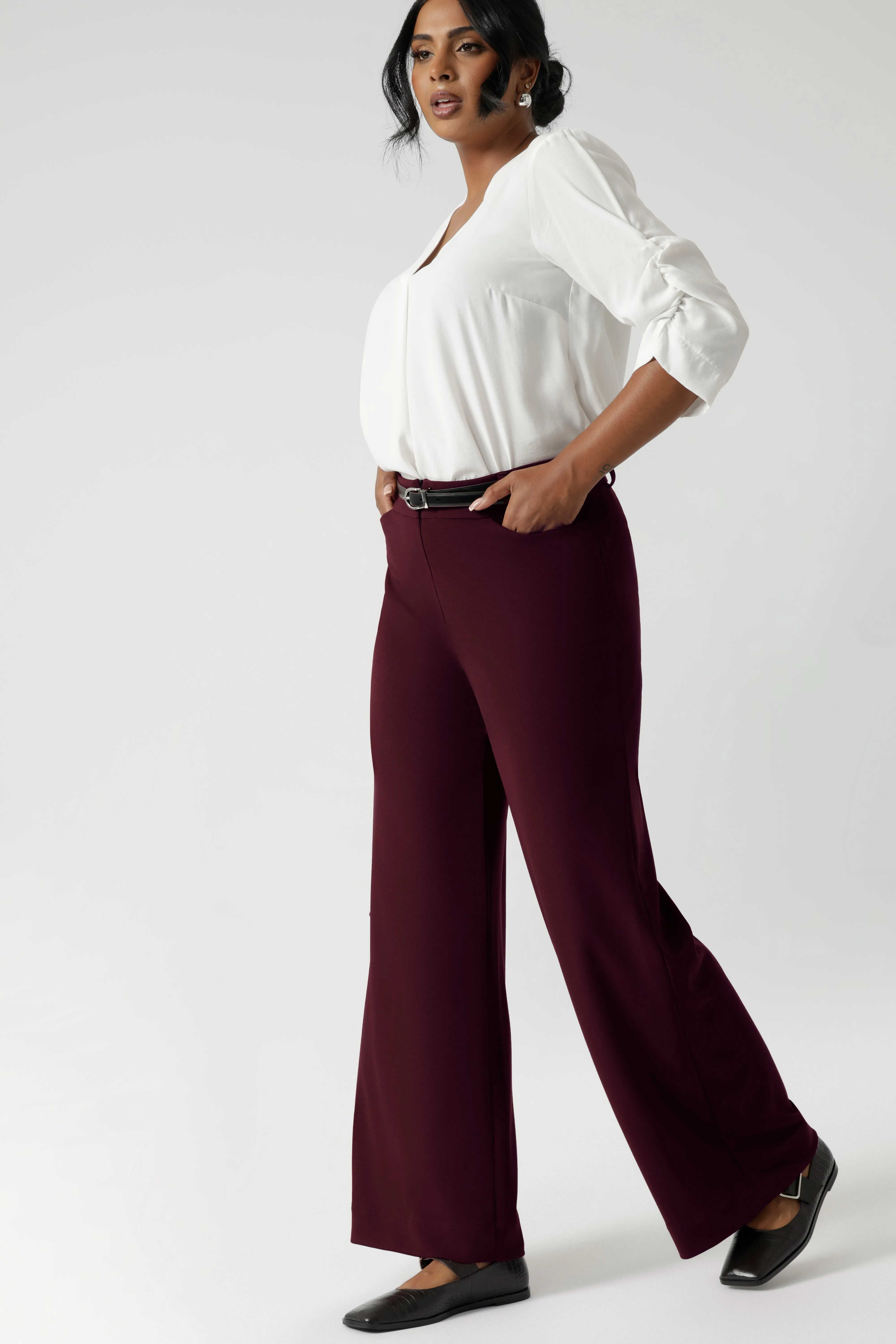 Drew Pant in Wine sold by Leina & Fleur product image thumbnail 2