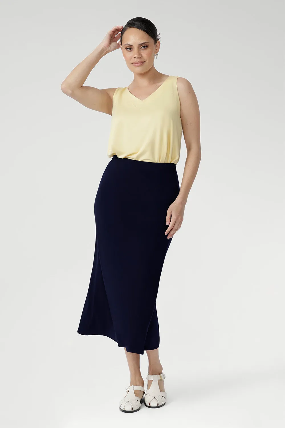 Asher Skirt in Navy sold by Leina & Fleur