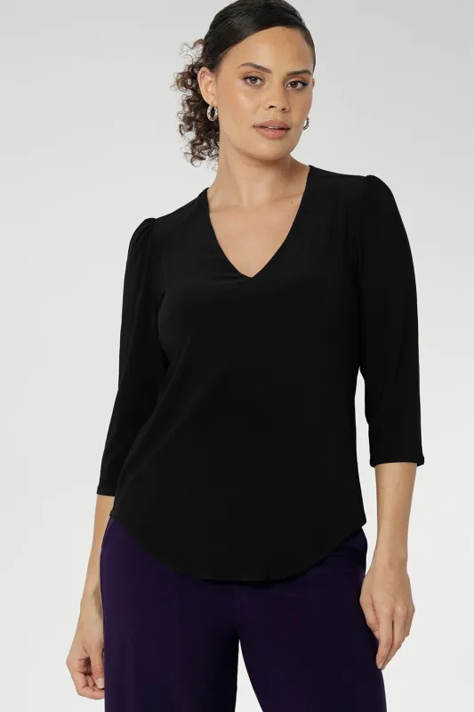 Vida Top in Black sold by Leina & Fleur