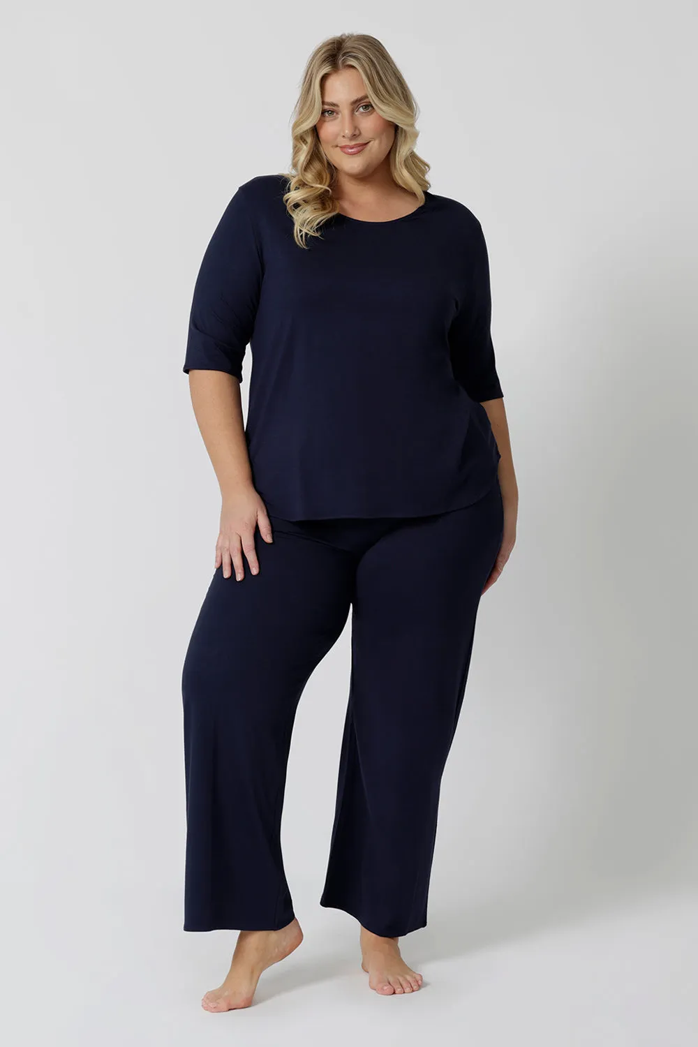 Lounge Pant in Navy Bamboo sold by Leina & Fleur product image thumbnail 5