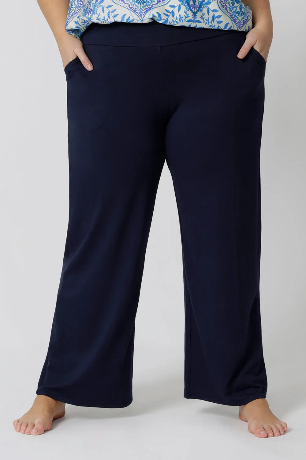 Lounge Pant in Navy Bamboo sold by Leina & Fleur product image thumbnail 3