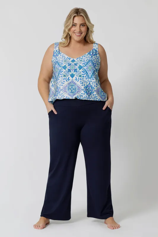 Lounge Pant in Navy Bamboo sold by Leina & Fleur