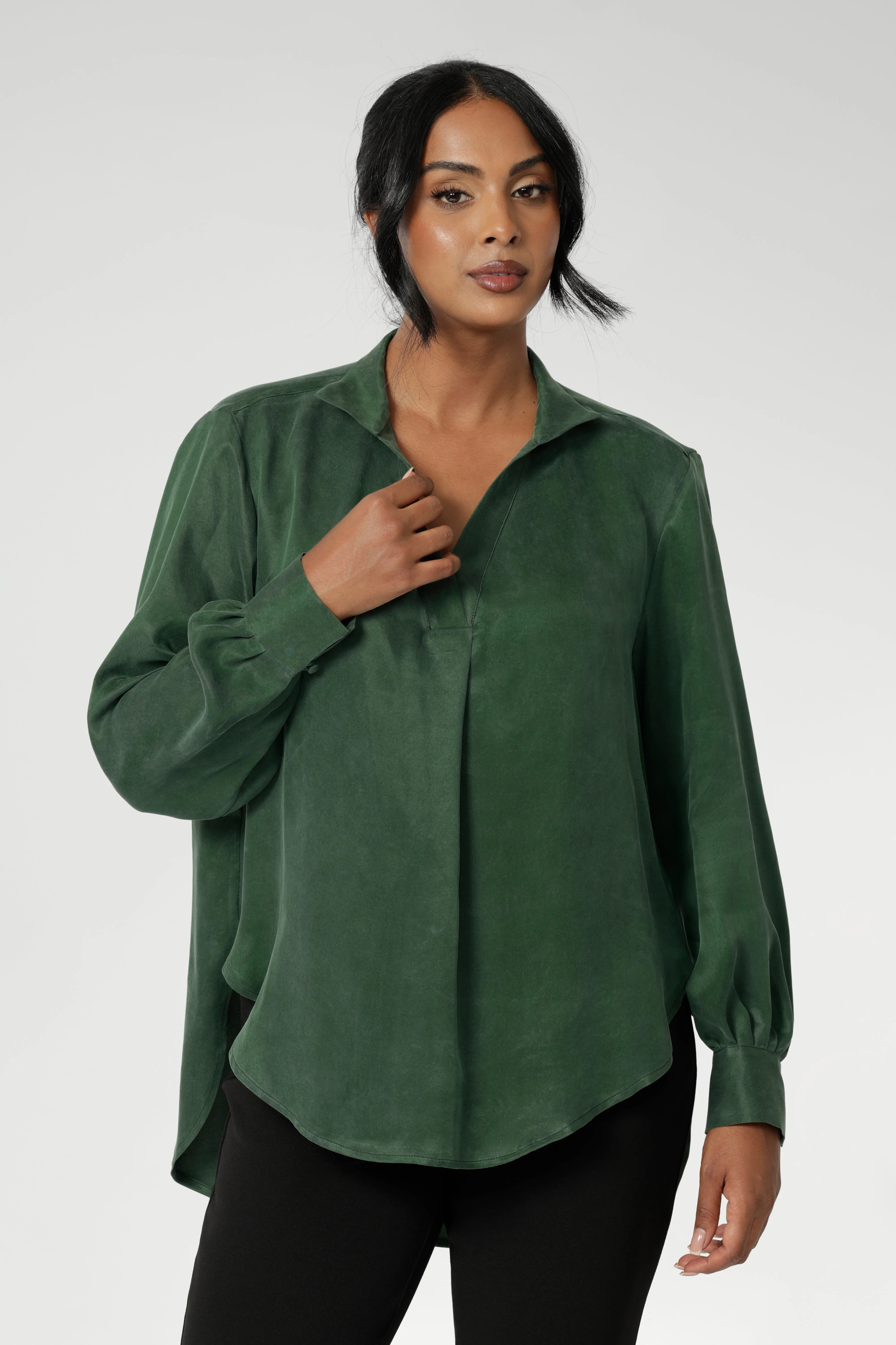 Ellis Shirt in Deep Green sold by Leina & Fleur product image thumbnail 2