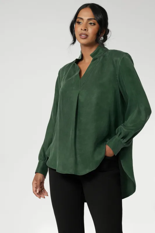 Ellis Shirt in Deep Green sold by Leina & Fleur