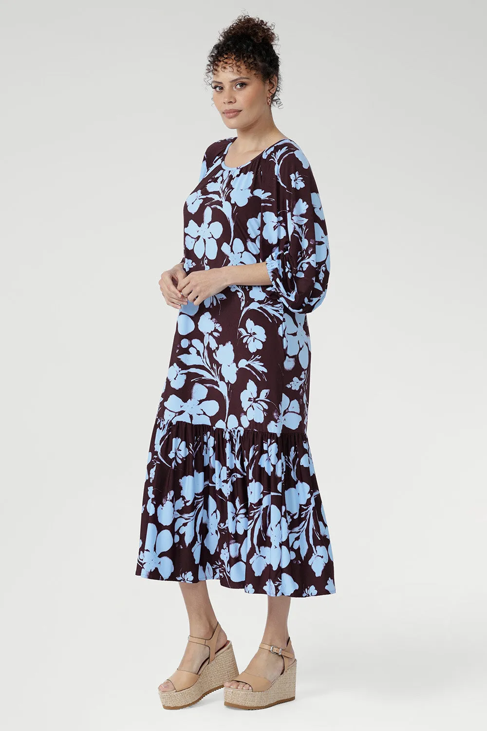 Priscilla Dress in Plum Dispersia with Tie sold by Leina & Fleur product image thumbnail 5