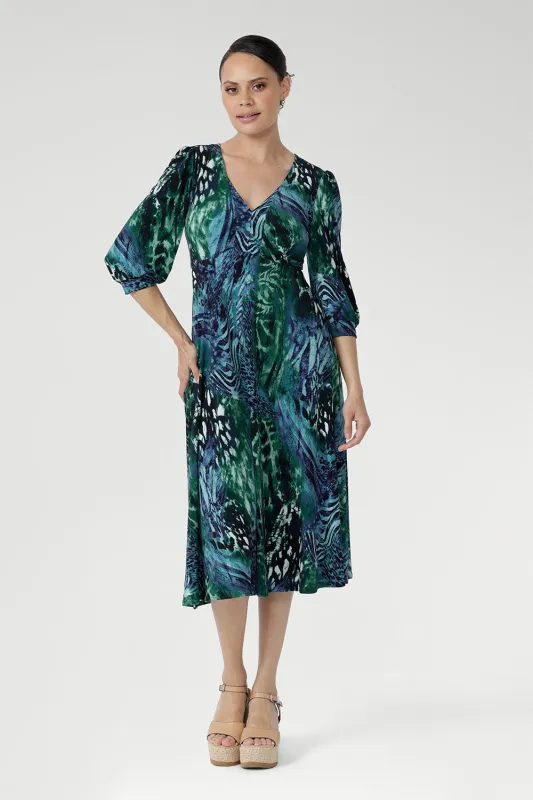 Tracey Dress in Cosmic Animal sold by Leina & Fleur