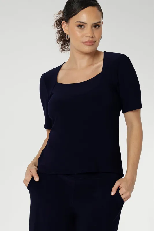 Berni Top in Navy sold by Leina & Fleur