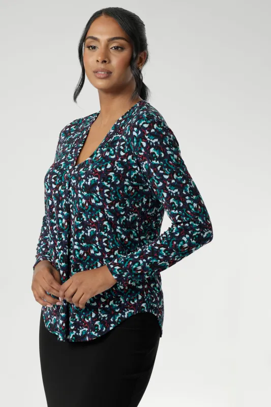 Dakota Top in Peacock sold by Leina & Fleur