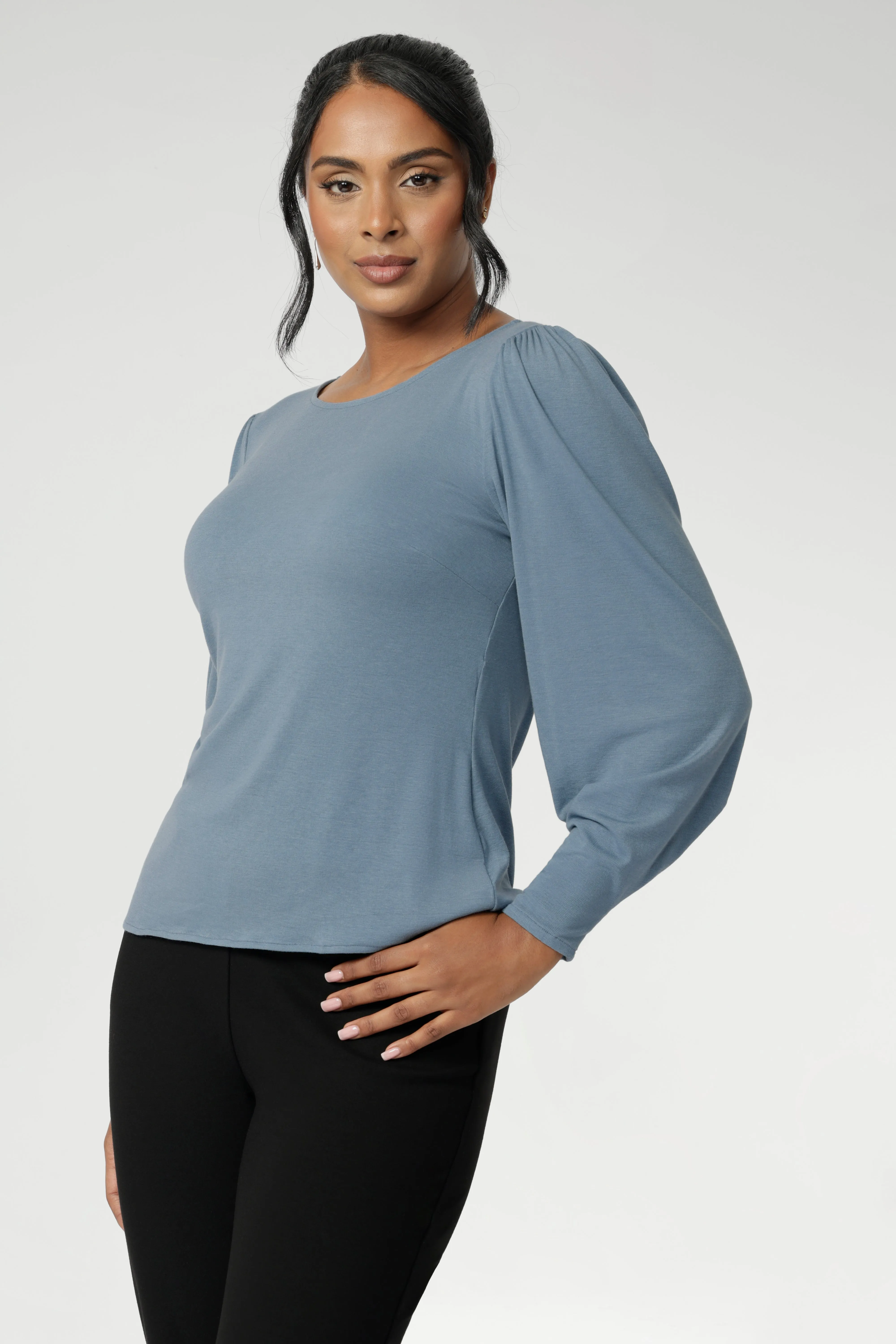 Zara Knit Top in Sky sold by Leina & Fleur product image thumbnail 3