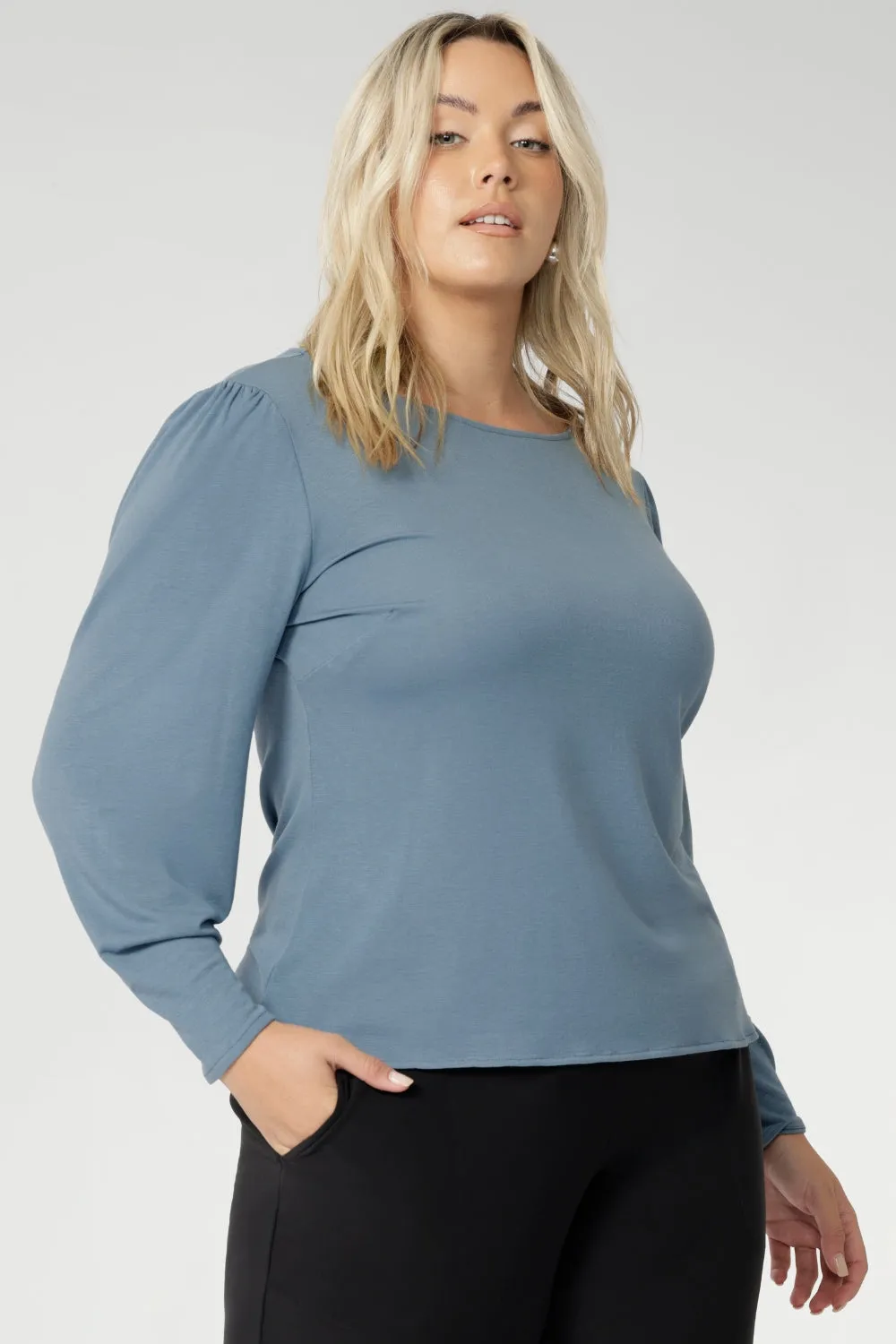 Zara Knit Top in Sky sold by Leina & Fleur product image thumbnail 5