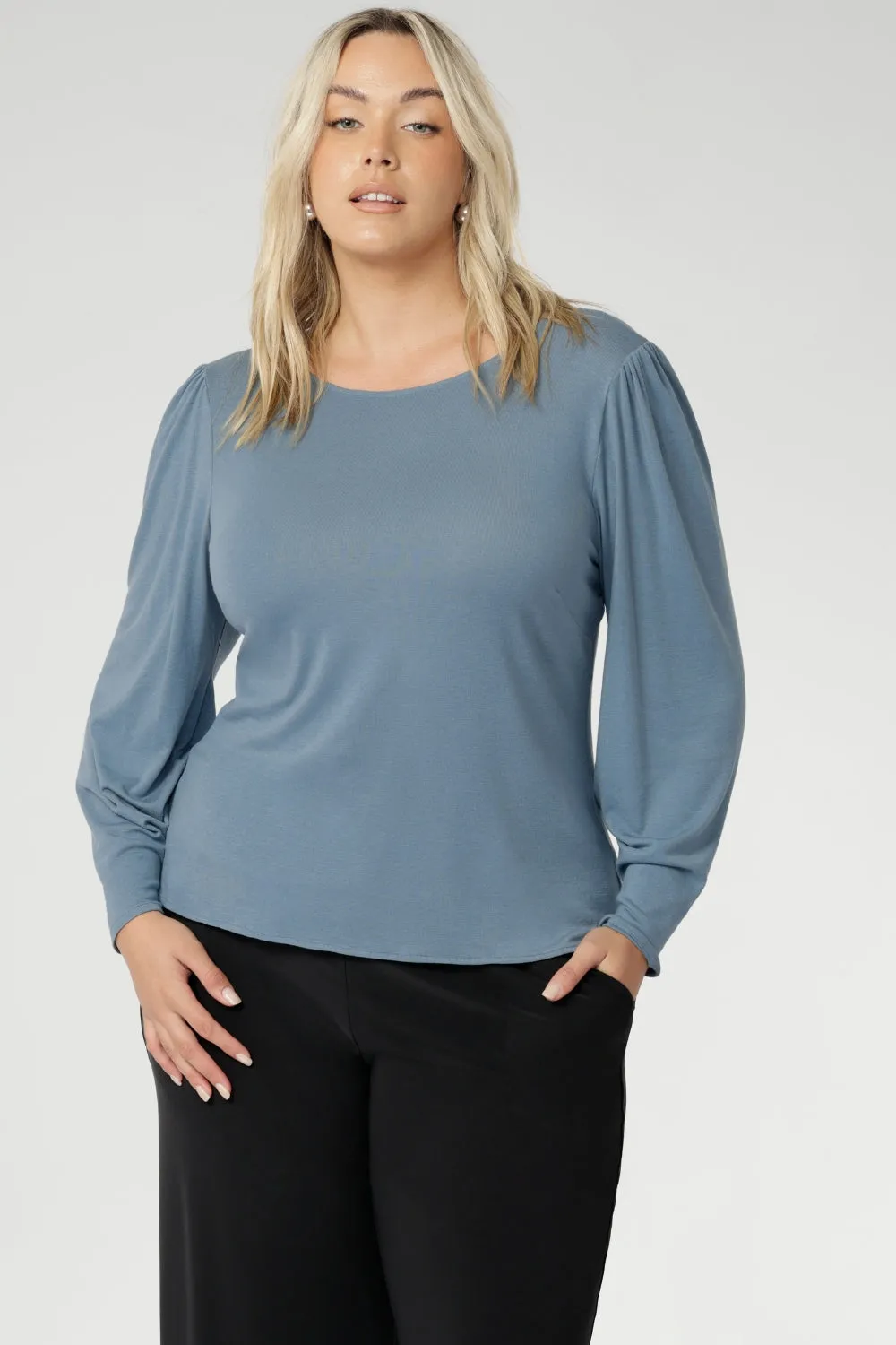 Zara Knit Top in Sky sold by Leina & Fleur product image thumbnail 4