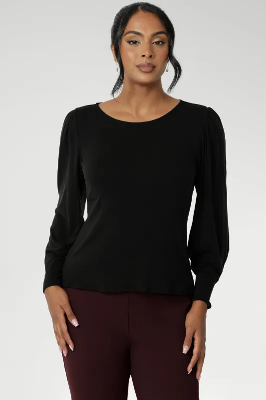 Zara Knit Top in Black sold by Leina & Fleur