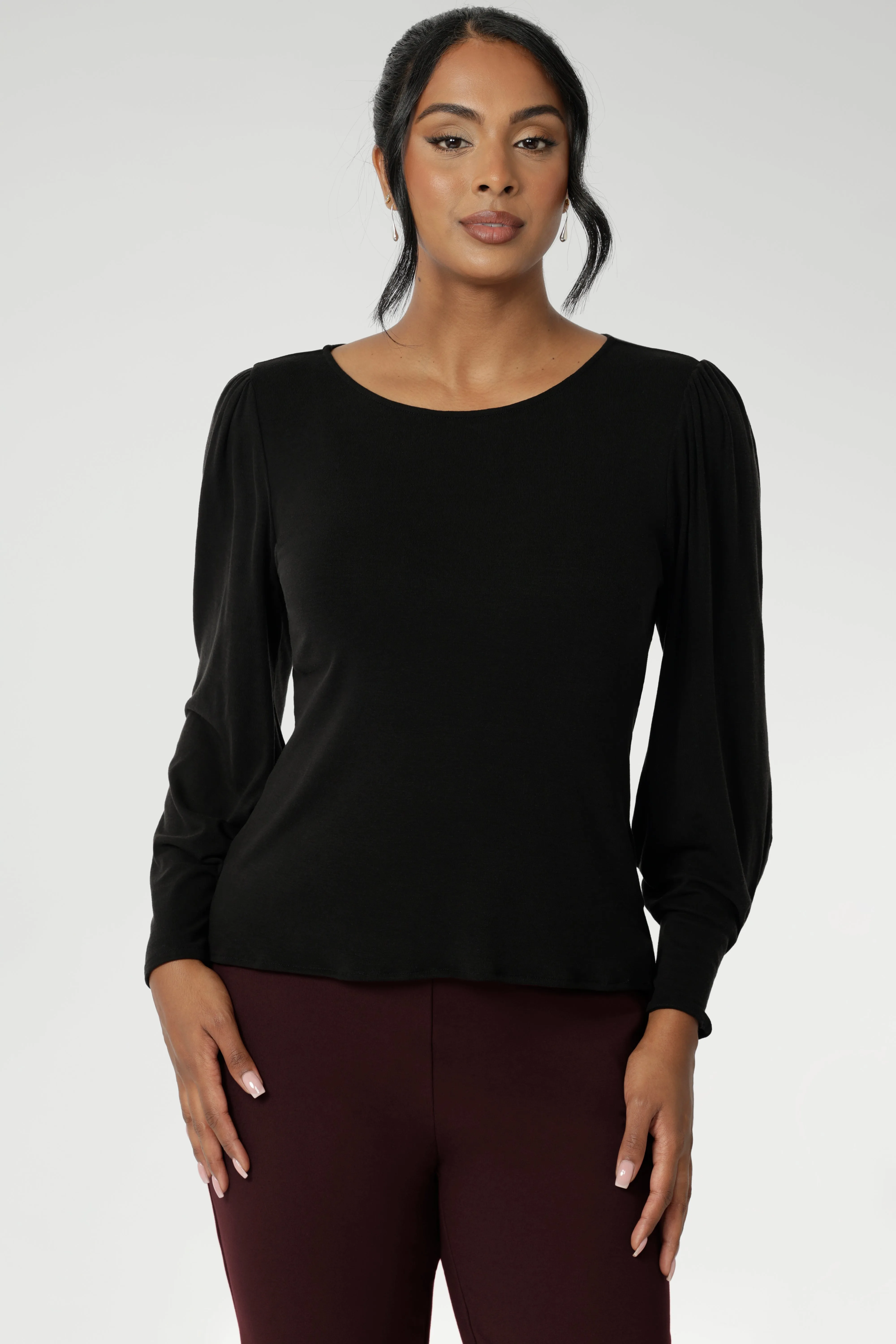 Zara Knit Top in Black sold by Leina & Fleur