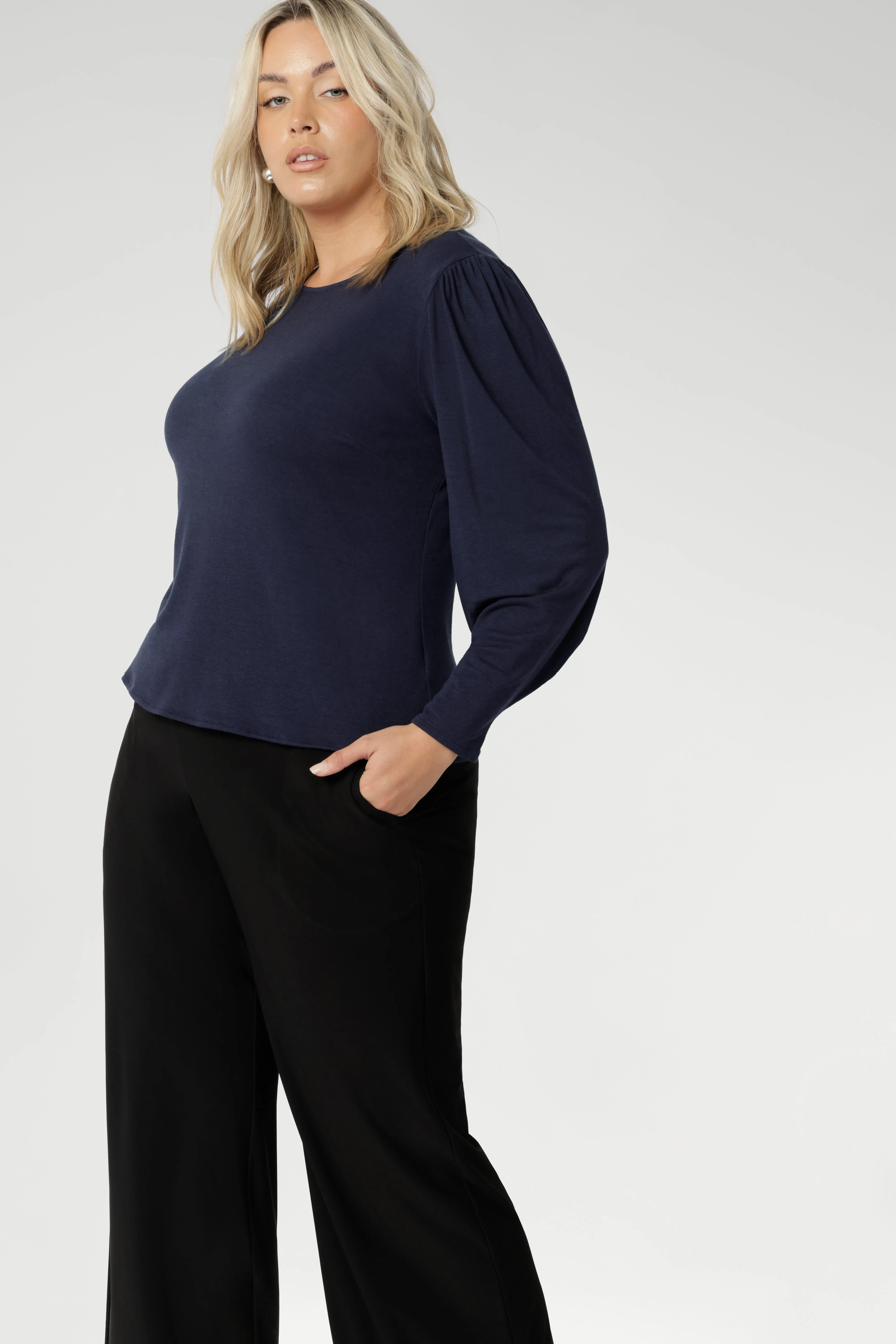 Zara Knit Top in Navy sold by Leina & Fleur product image thumbnail 5
