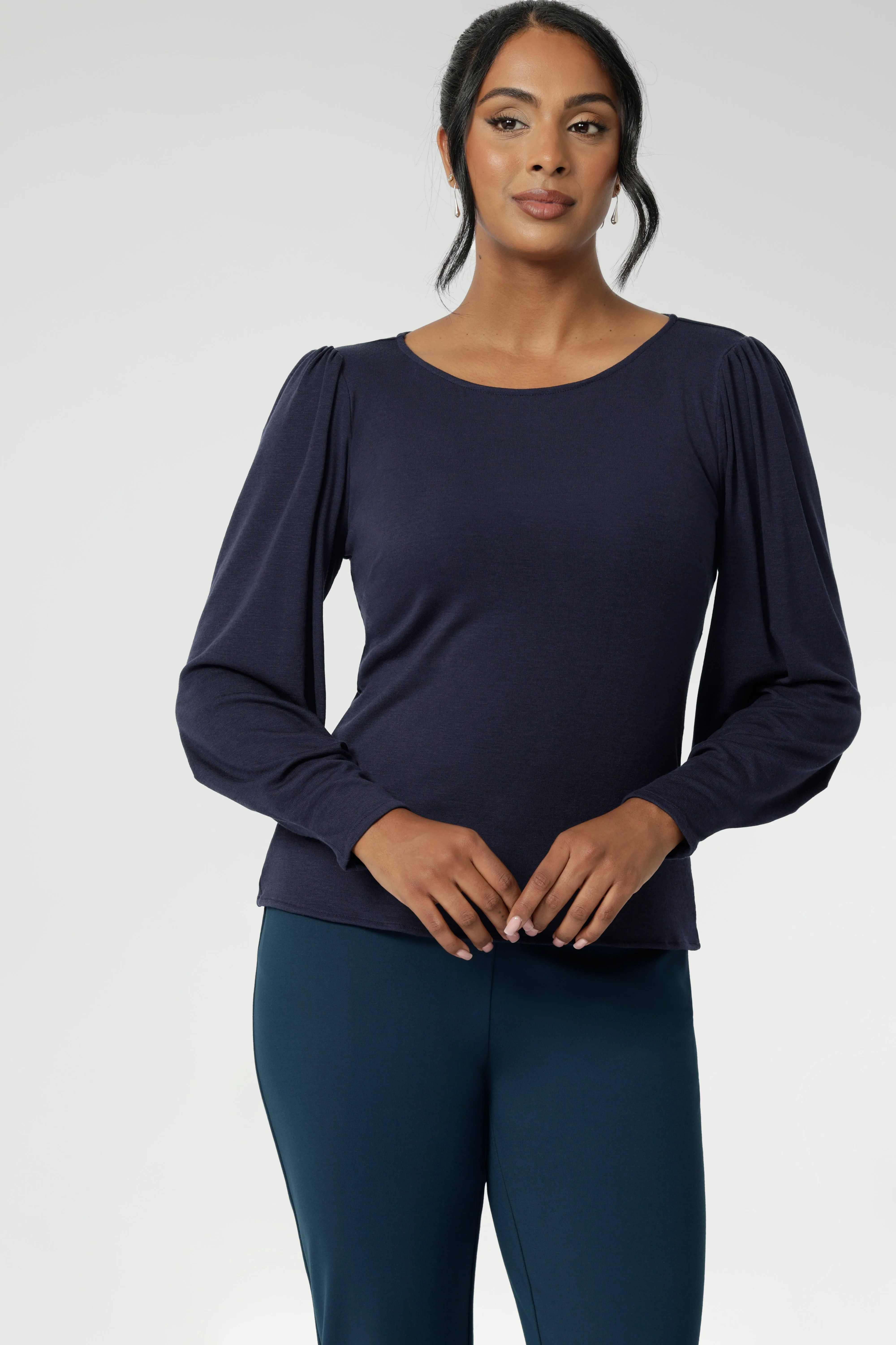 Zara Knit Top in Navy sold by Leina & Fleur product image thumbnail 2