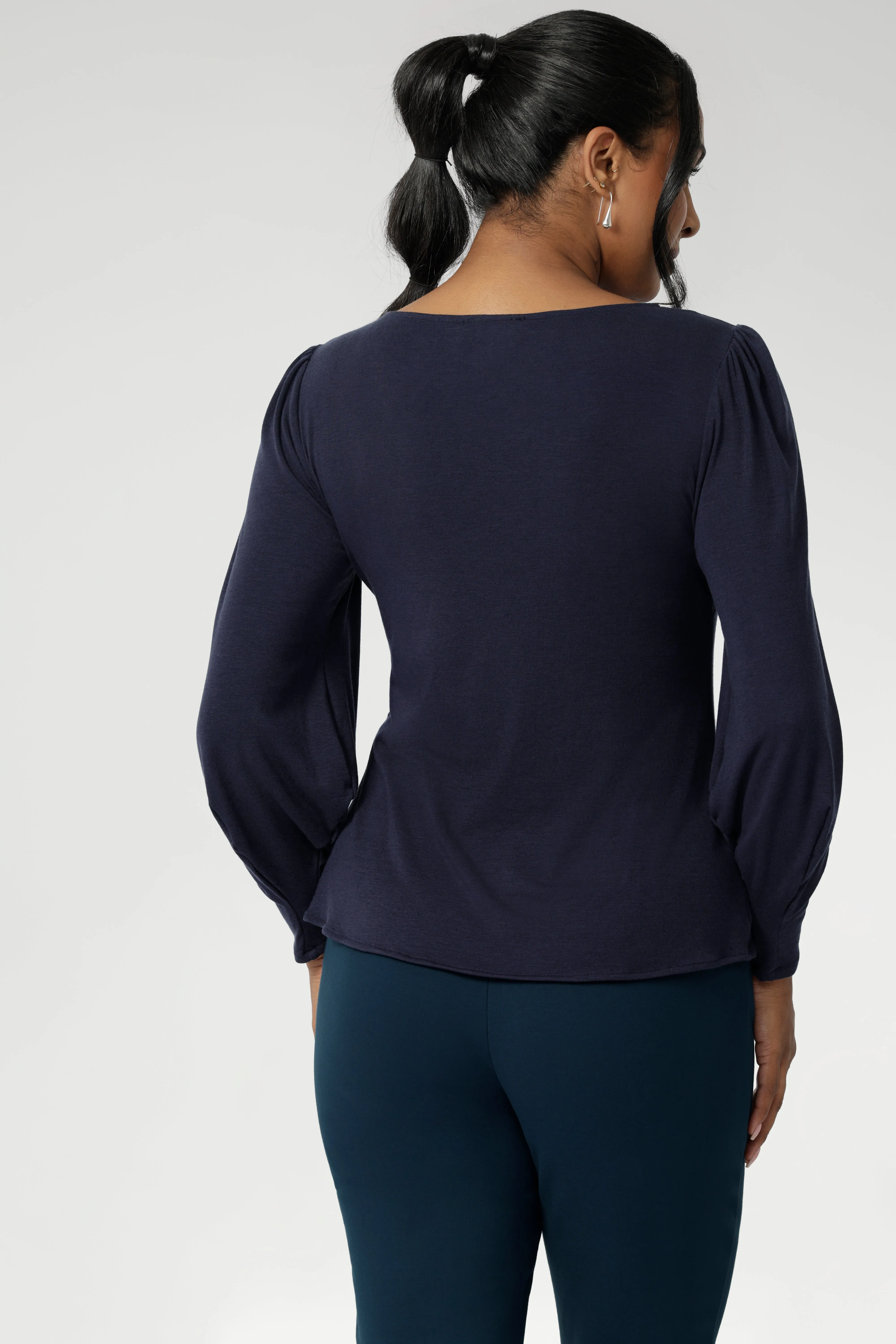 Zara Knit Top in Navy sold by Leina & Fleur product image thumbnail 4