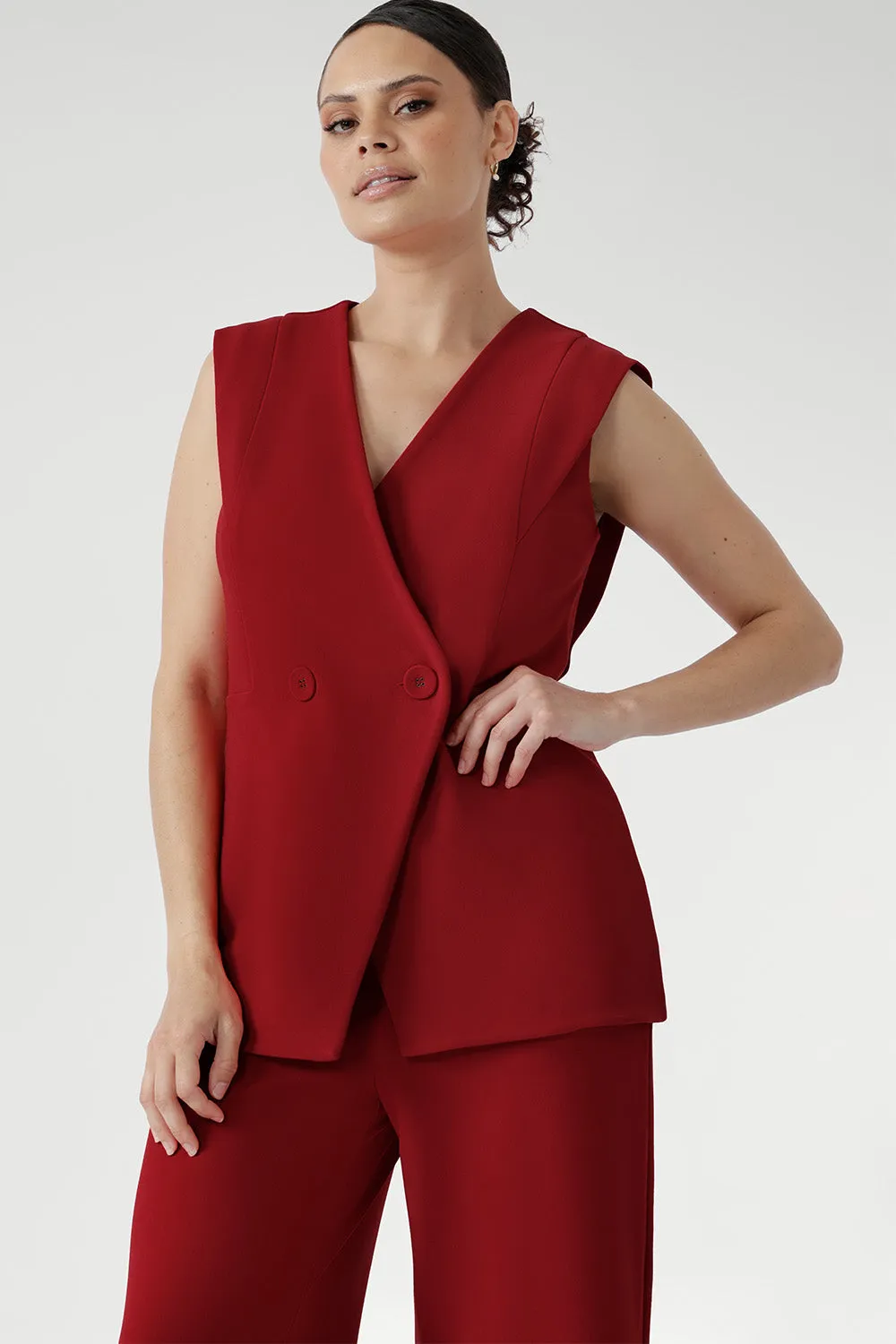 Vienna Vest in Flame sold by Leina & Fleur product image thumbnail 2